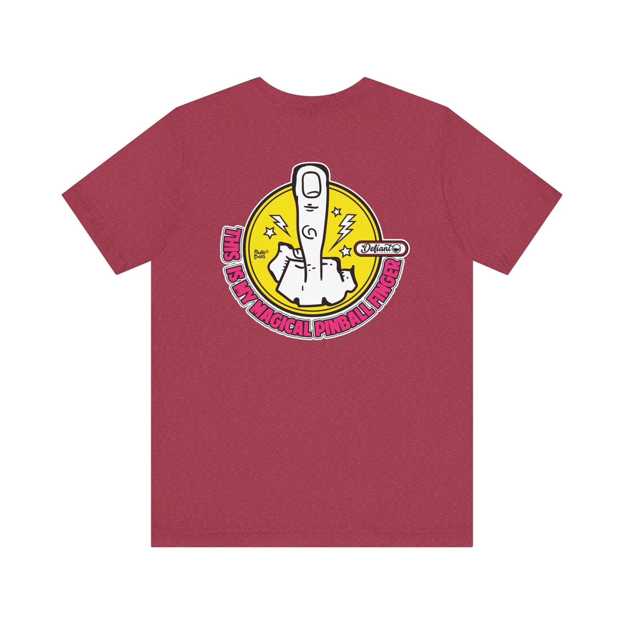 MAGICAL PINBALL FINGER - Front & Back Print  Unisex Jersey Short Sleeve Tee