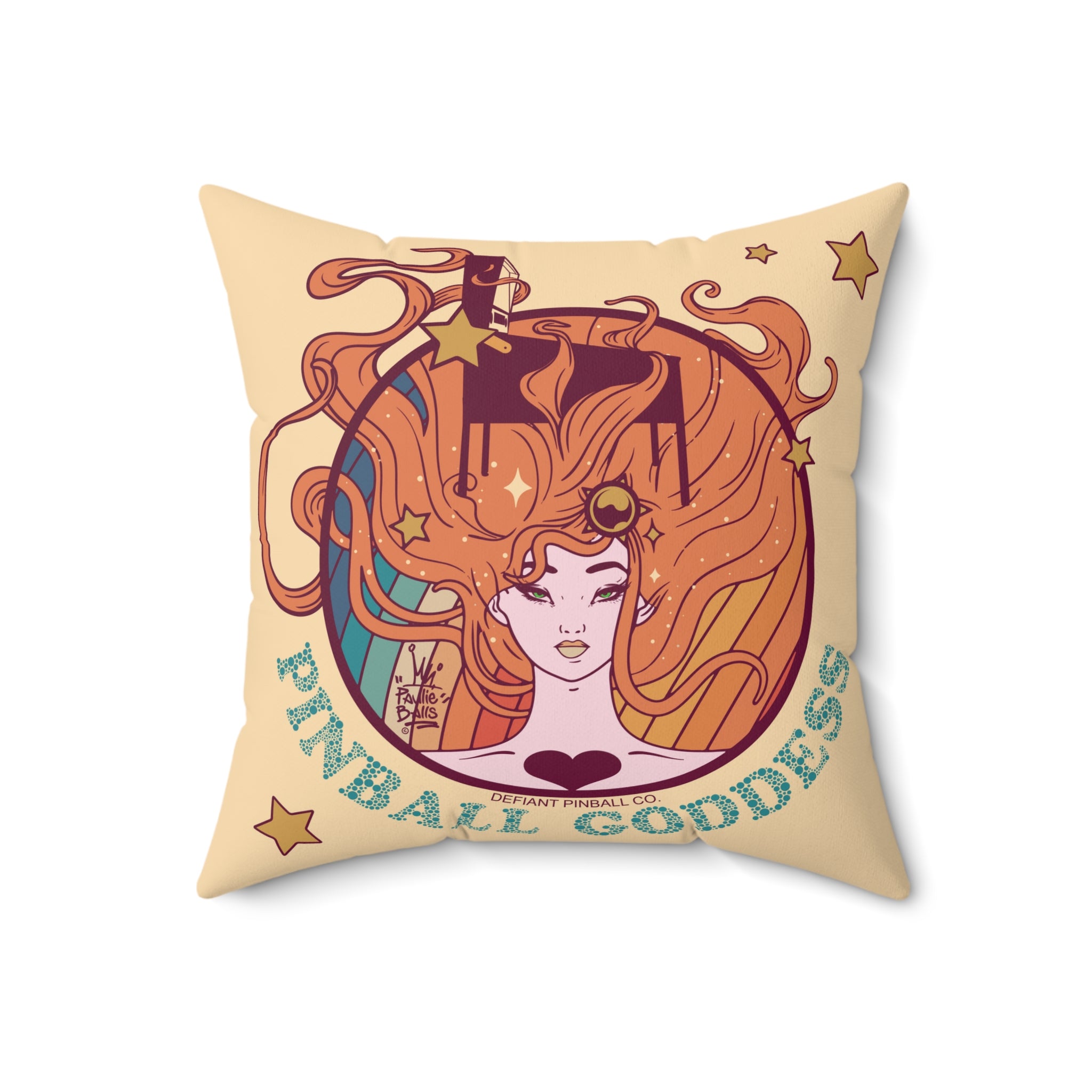 PINBALL GODDESS - Spun Polyester Square Pillow