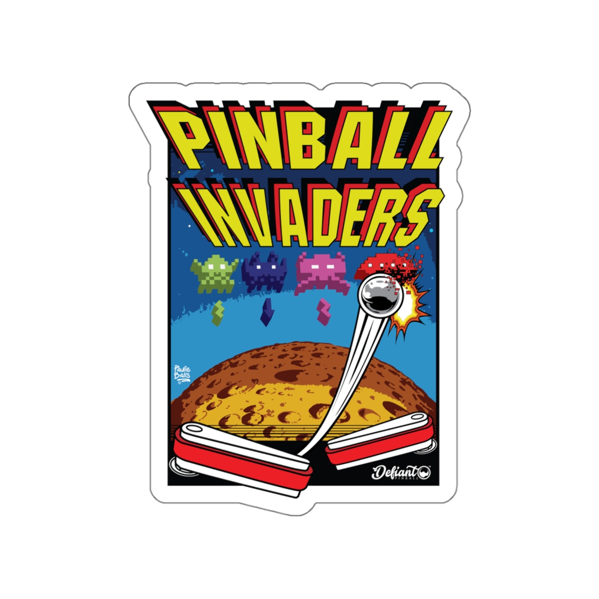 PINBALL INVADERS - Die-Cut Stickers