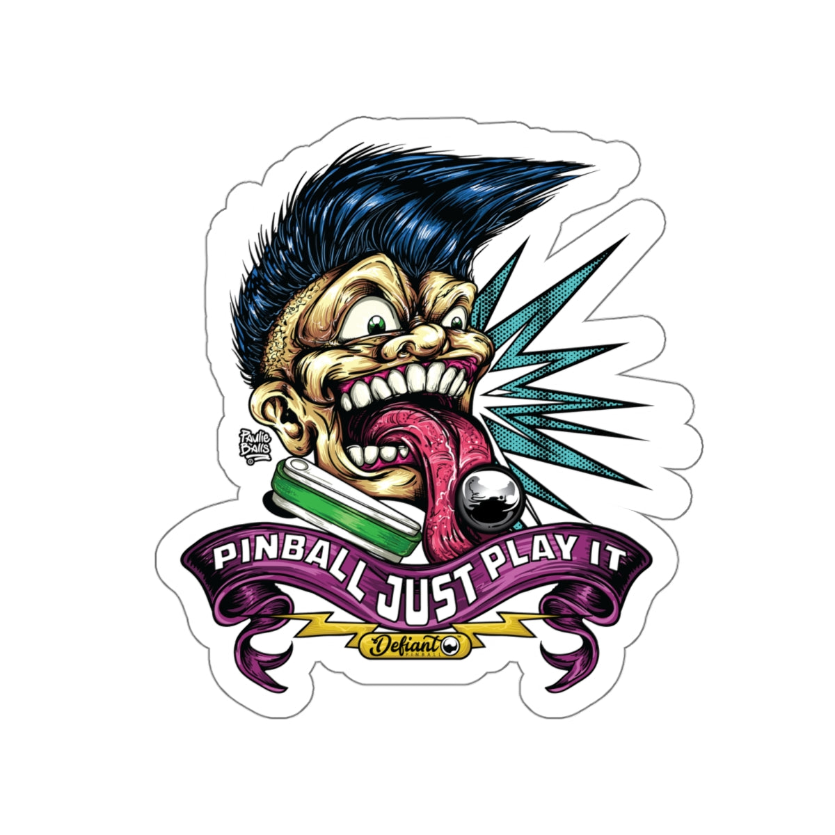 PINBALL JUST PLAY IT (Tongue Version) - Die-Cut Stickers