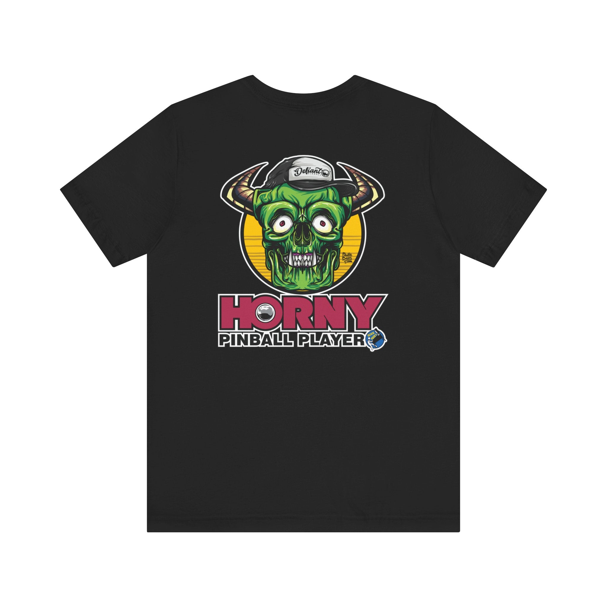Horny Pinball Player - Front & Back Print  Unisex Jersey Short Sleeve Tee