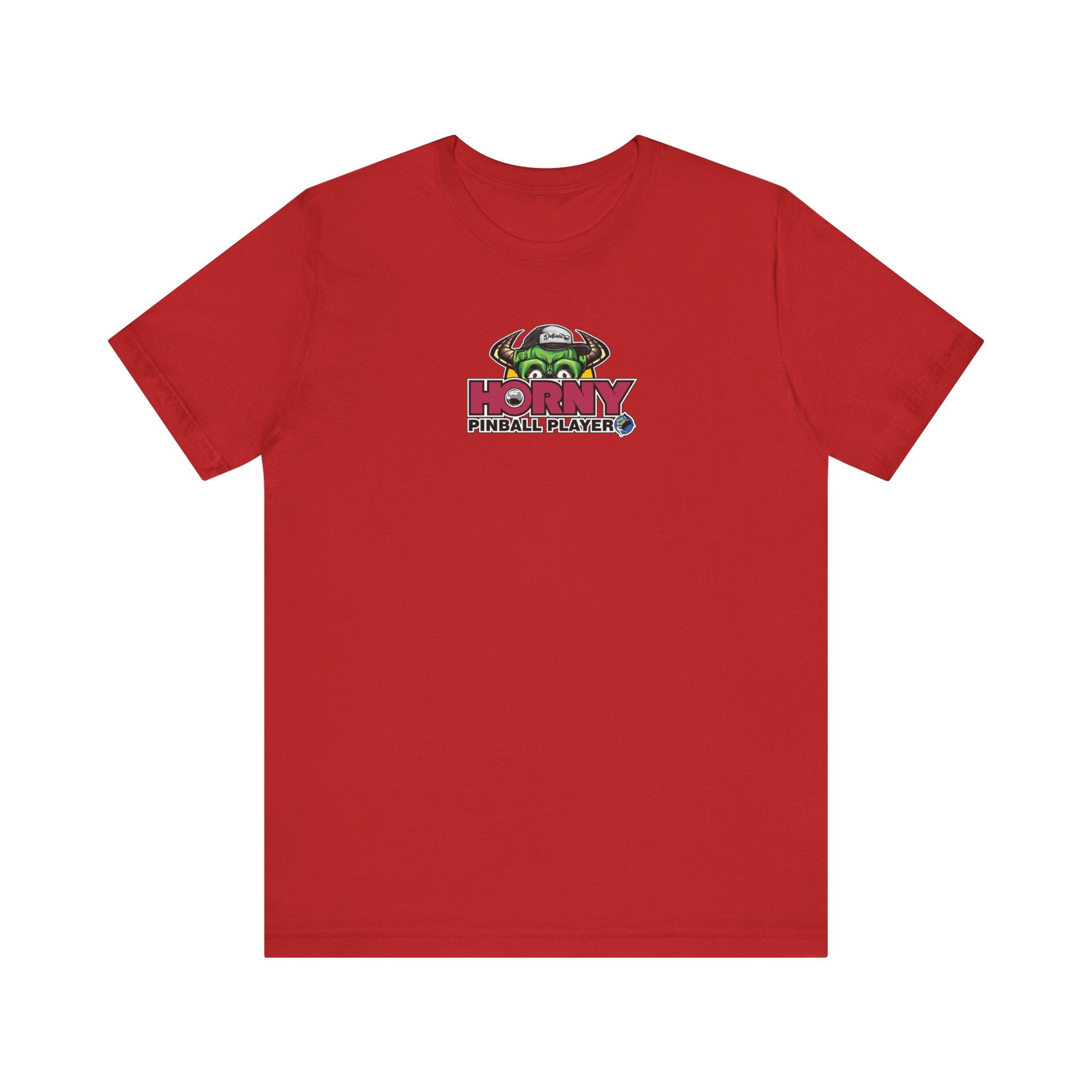 Horny Pinball Player - Front & Back Print  Unisex Jersey Short Sleeve Tee