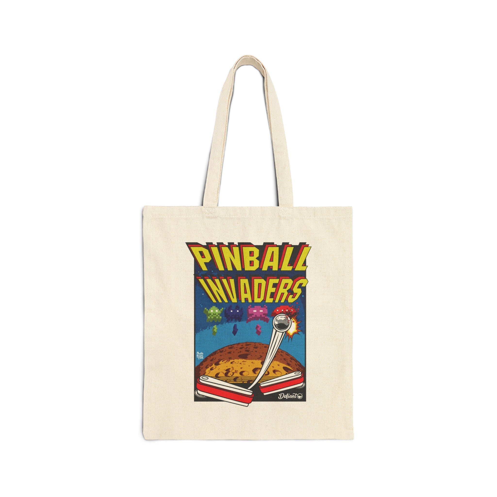 PINBALL INVADERS - Cotton Canvas Tote Bag