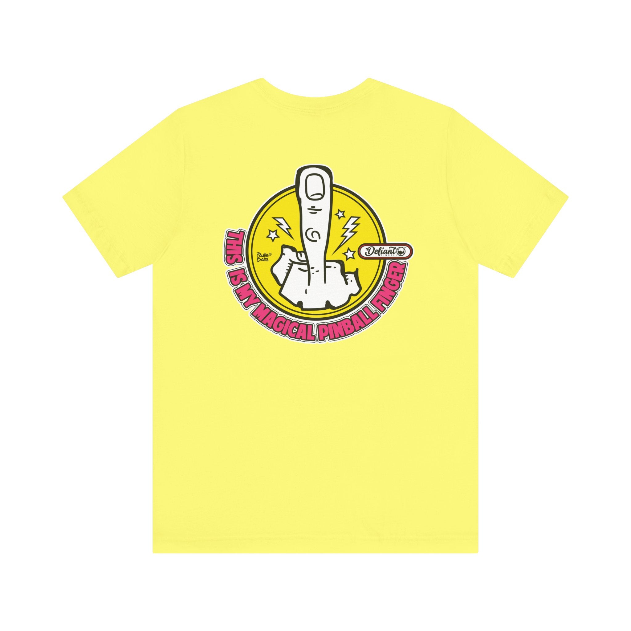 MAGICAL PINBALL FINGER - Front & Back Print  Unisex Jersey Short Sleeve Tee