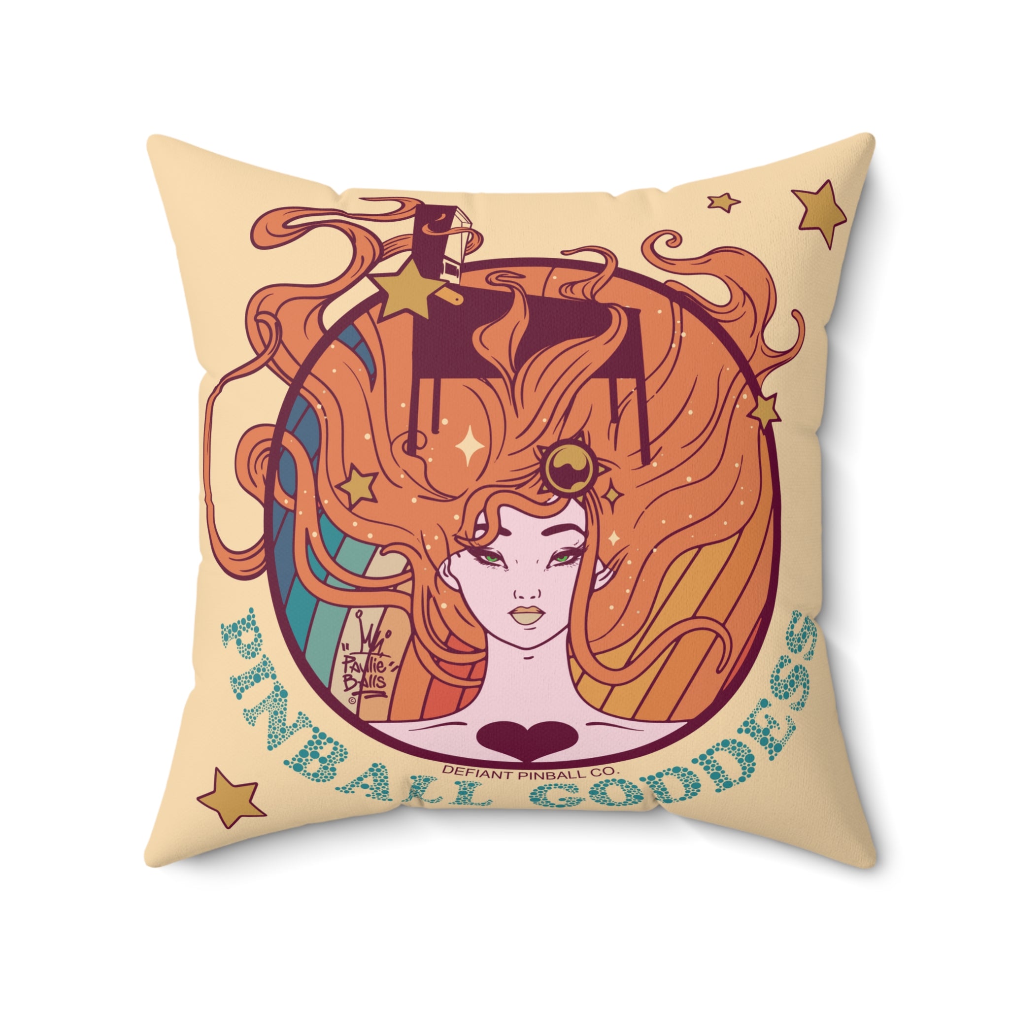PINBALL GODDESS - Spun Polyester Square Pillow