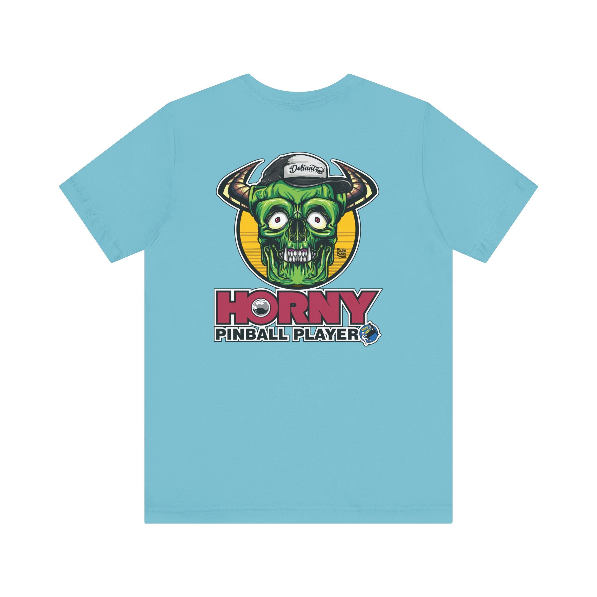 Horny Pinball Player - Front & Back Print  Unisex Jersey Short Sleeve Tee