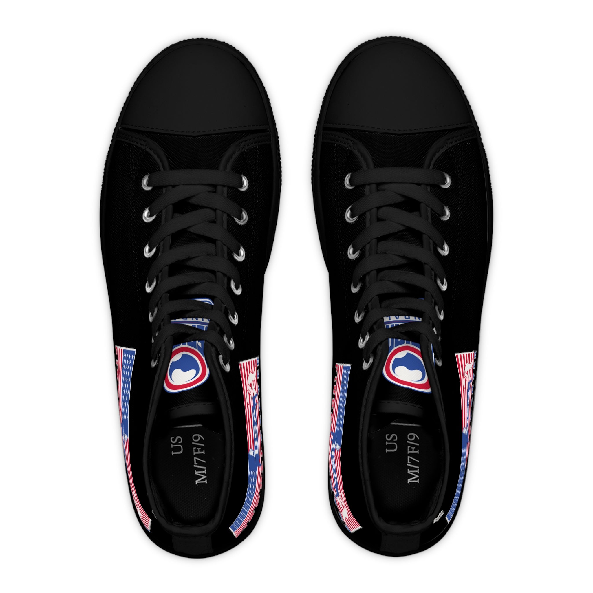 USA PINBALL PLAYER -Women's High Top Sneakers- Black
