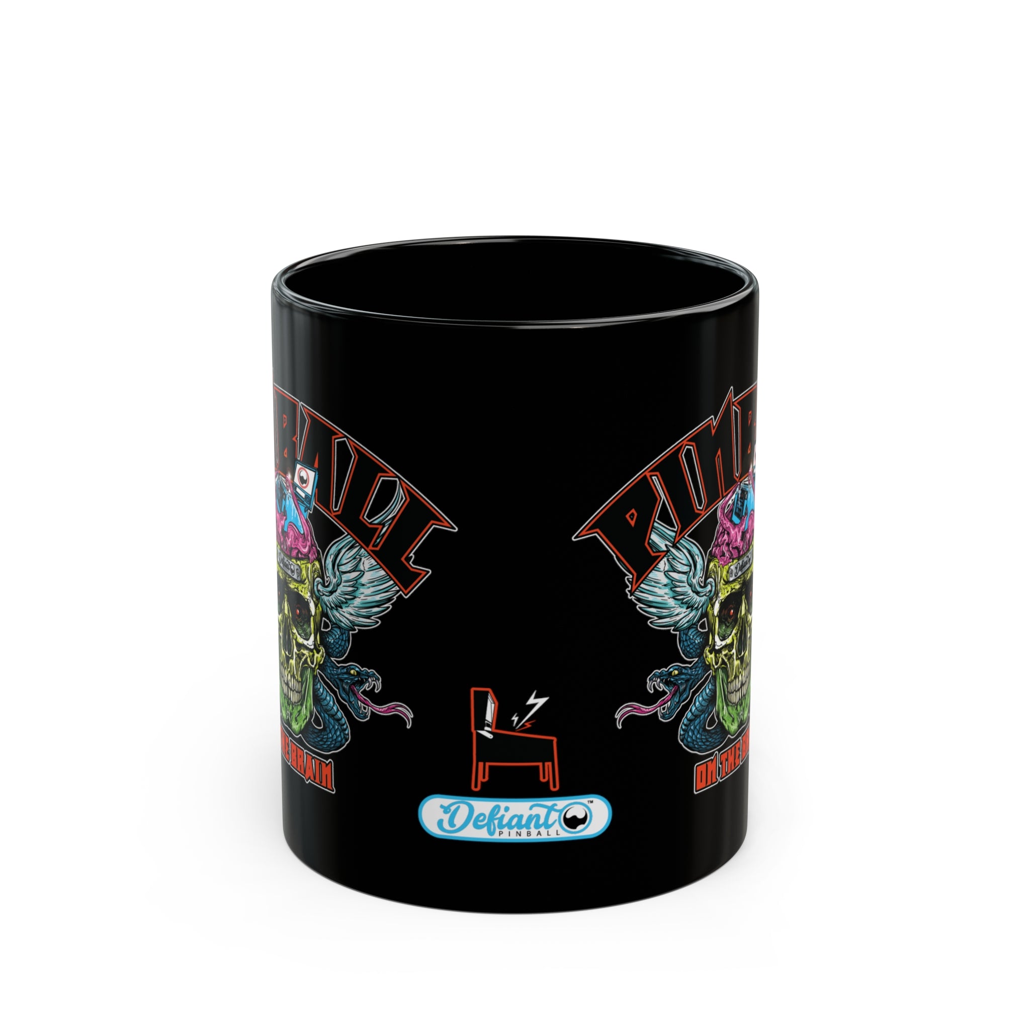 PINBALL ON THE BRAIN - Black Mug (11oz, 15oz)