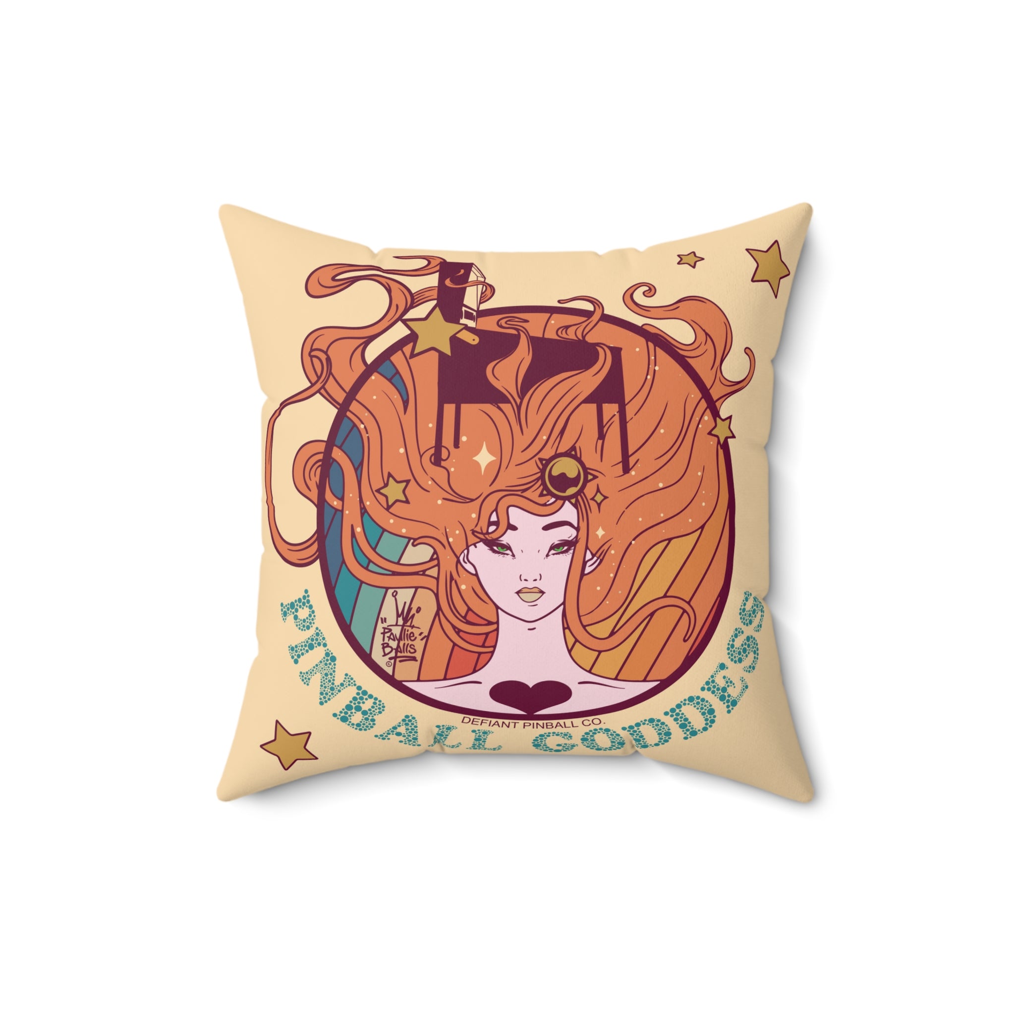 PINBALL GODDESS - Spun Polyester Square Pillow