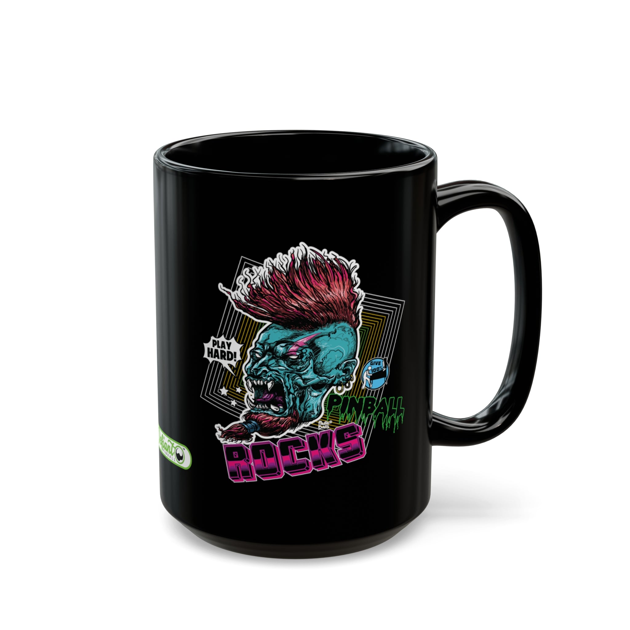 PINBALL ROCKS - Black Mug (11oz, 15oz)