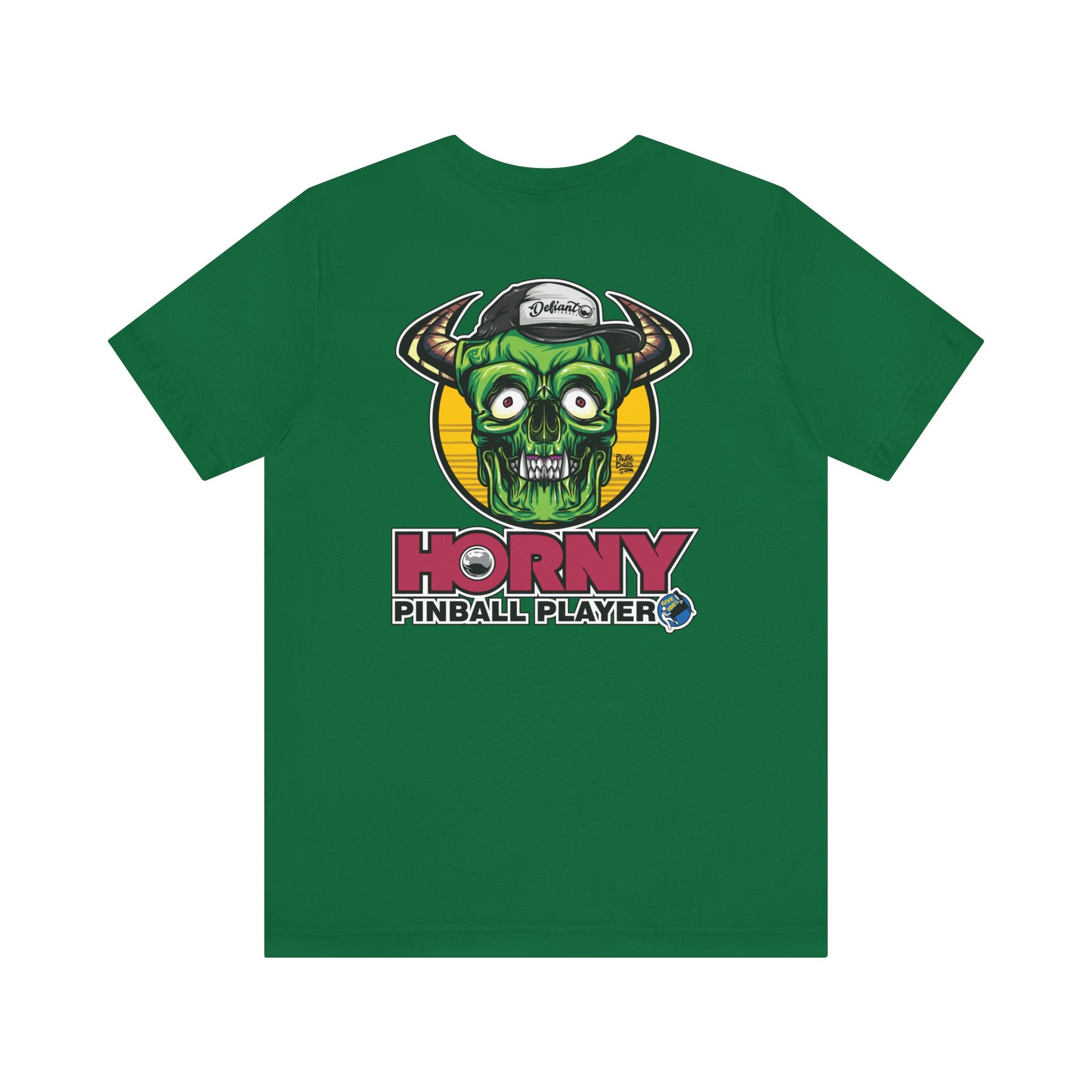 Horny Pinball Player - Front & Back Print  Unisex Jersey Short Sleeve Tee