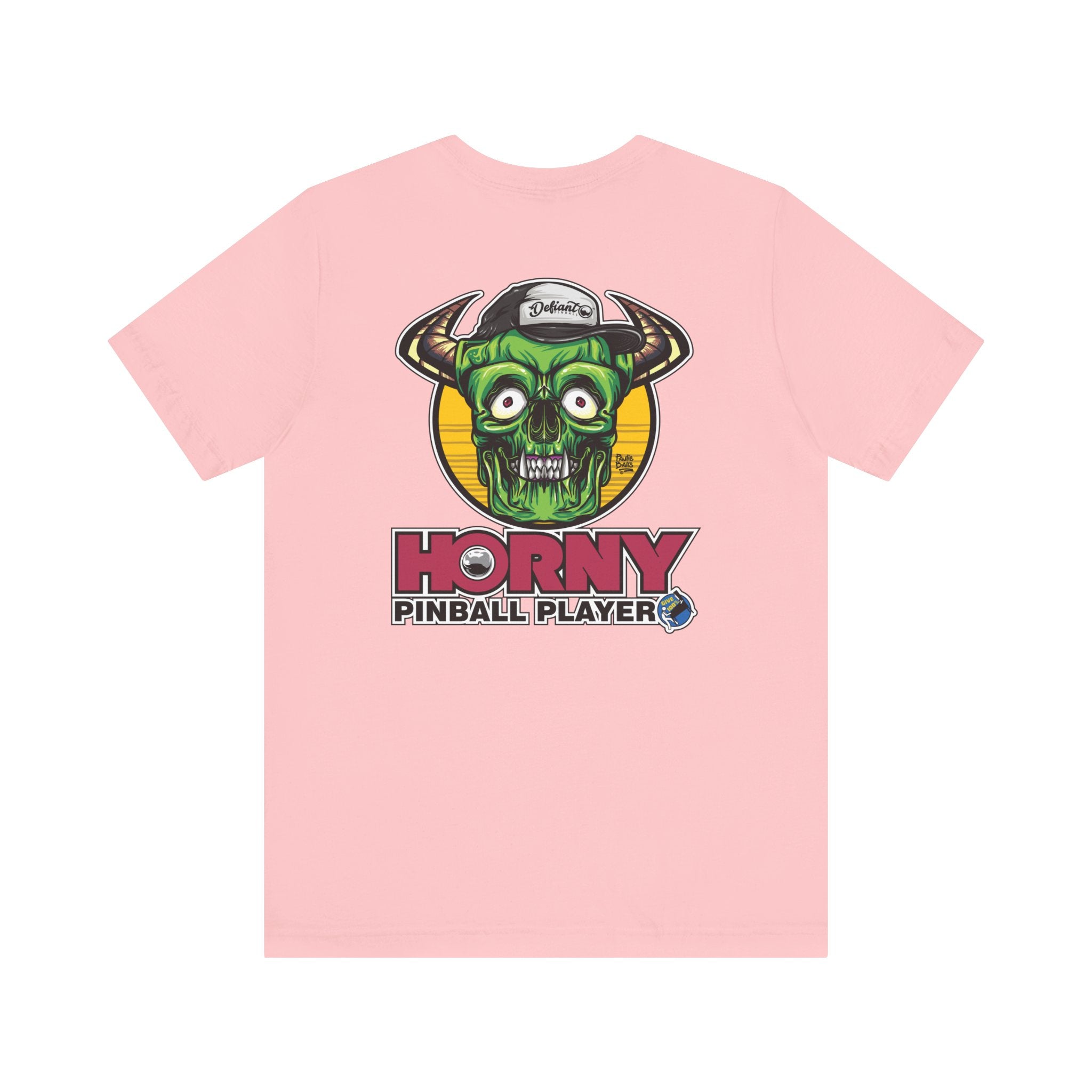 Horny Pinball Player - Front & Back Print  Unisex Jersey Short Sleeve Tee