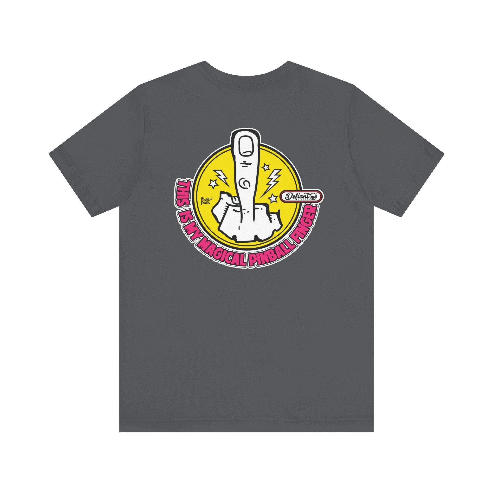 MAGICAL PINBALL FINGER - Front & Back Print  Unisex Jersey Short Sleeve Tee