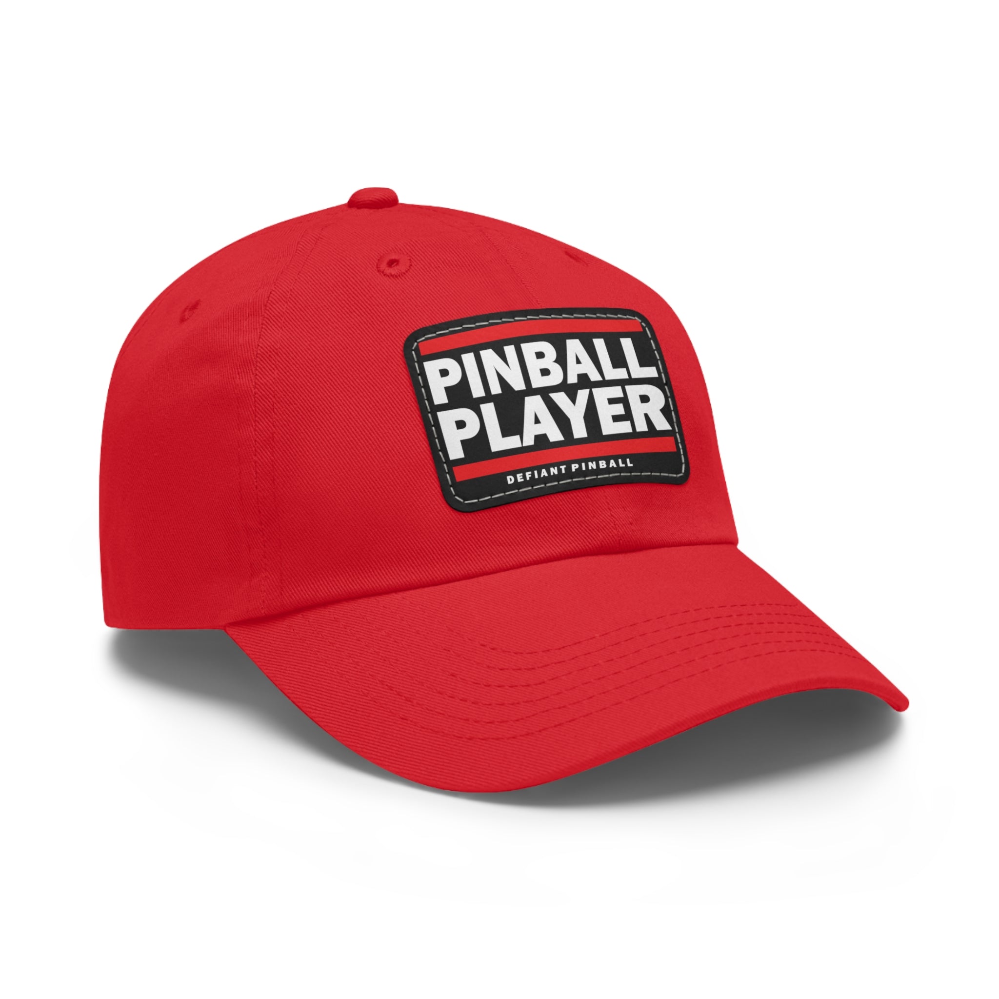 PINBALL PLAYER - Dad Hat with Leather Patch (Rectangle)
