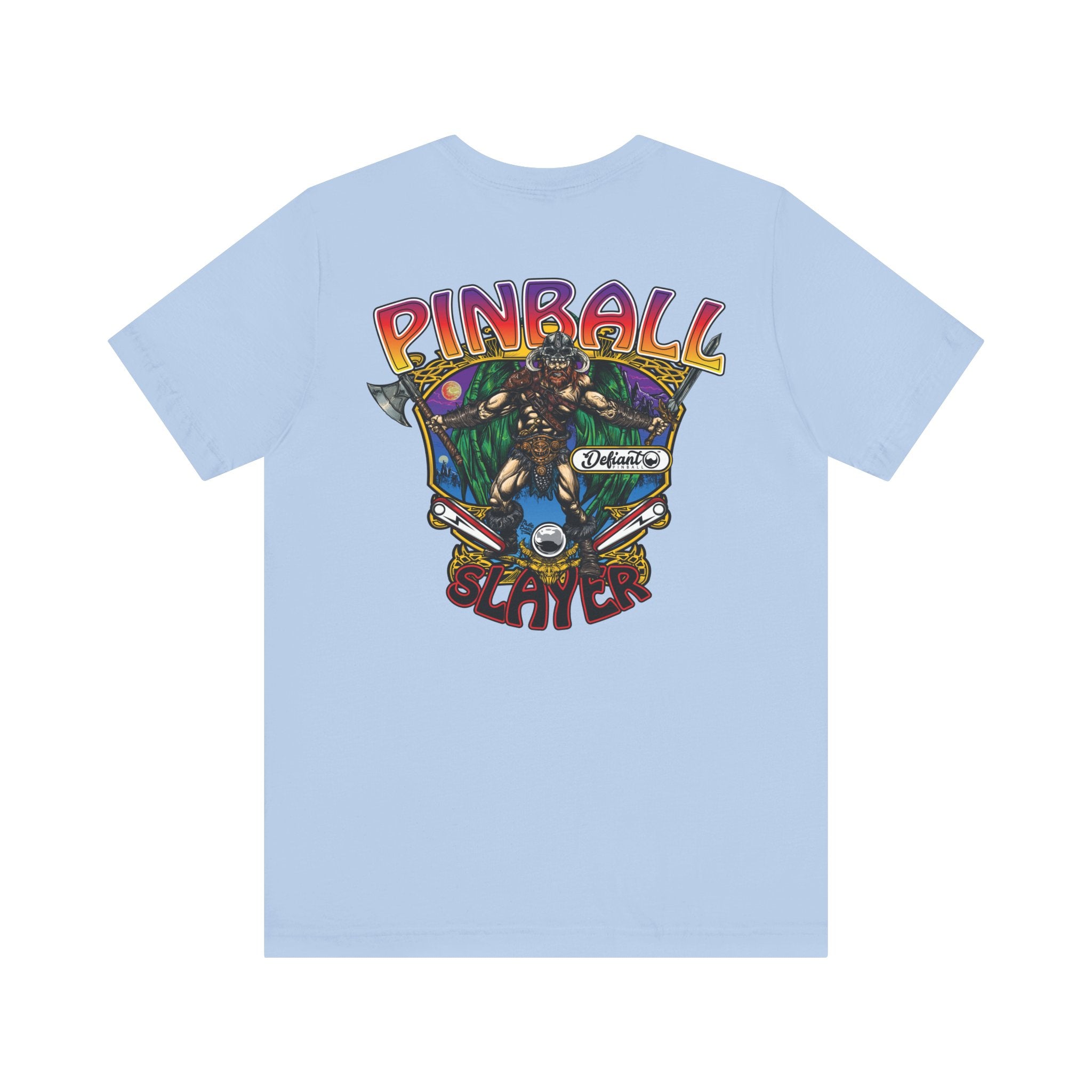 Pinball slayer (Barbarian Version) - Front & Back Print Unisex Jersey Short Sleeve Tee