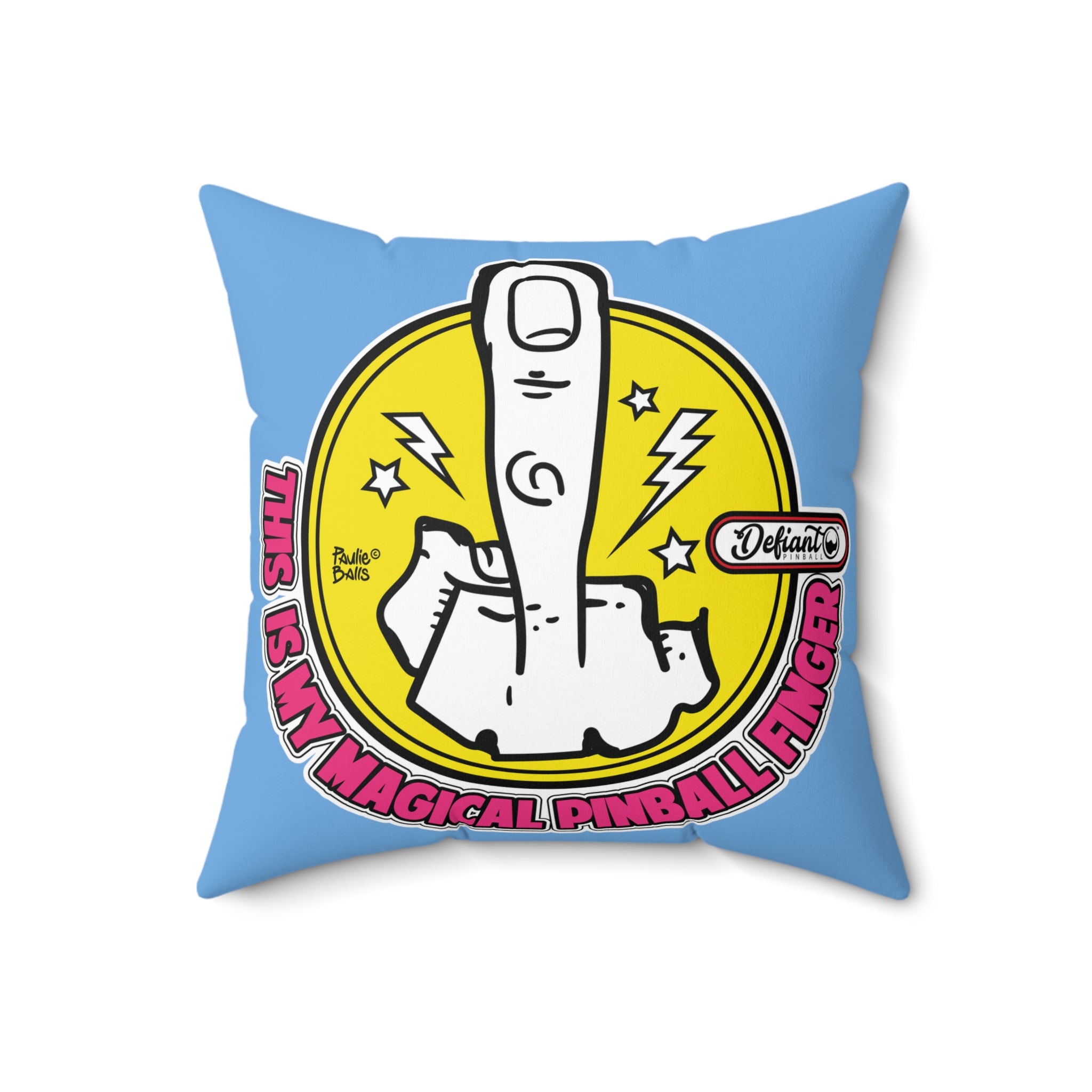 MAGICAL PINBALL FINGER - Spun Polyester Square Pillow