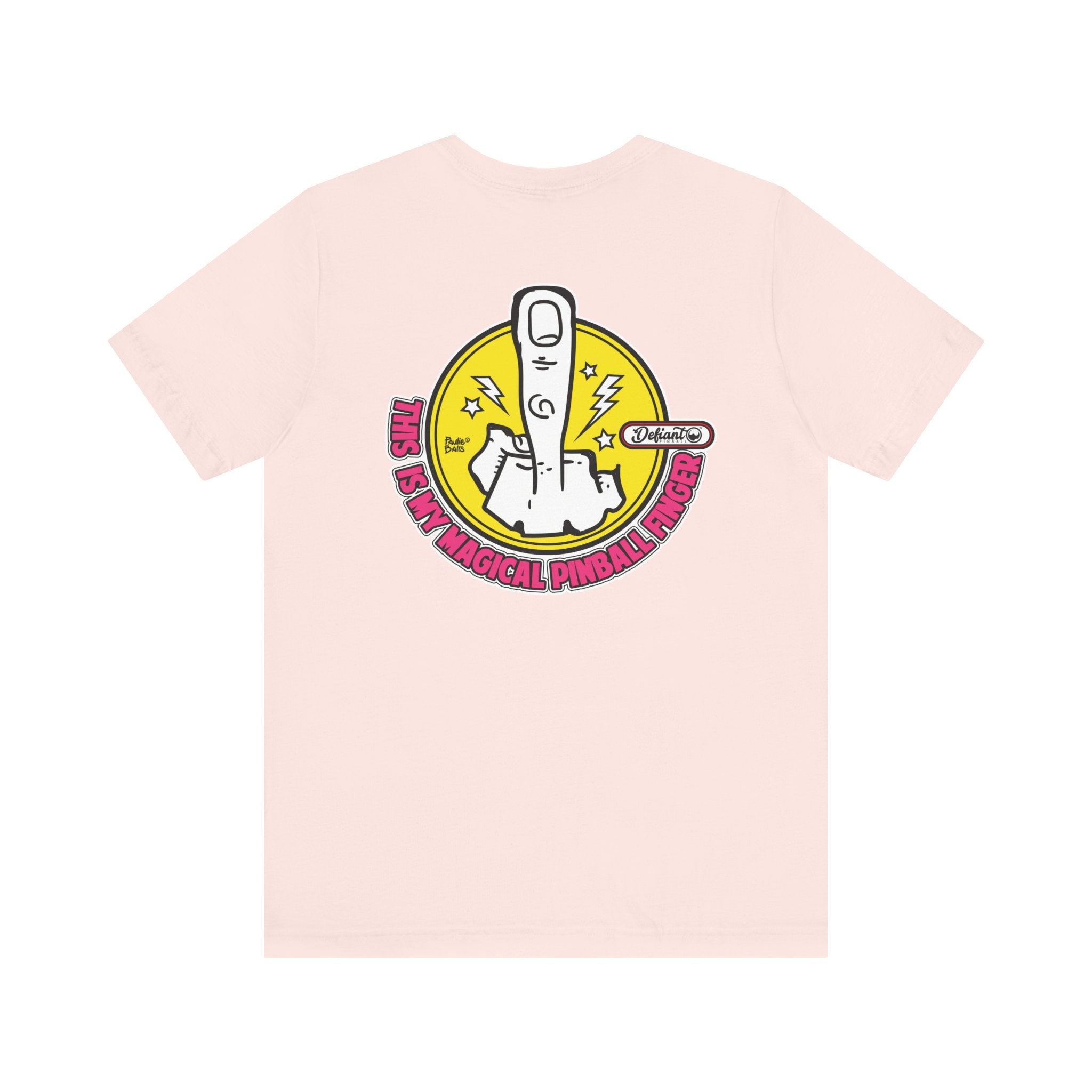 MAGICAL PINBALL FINGER - Front & Back Print  Unisex Jersey Short Sleeve Tee