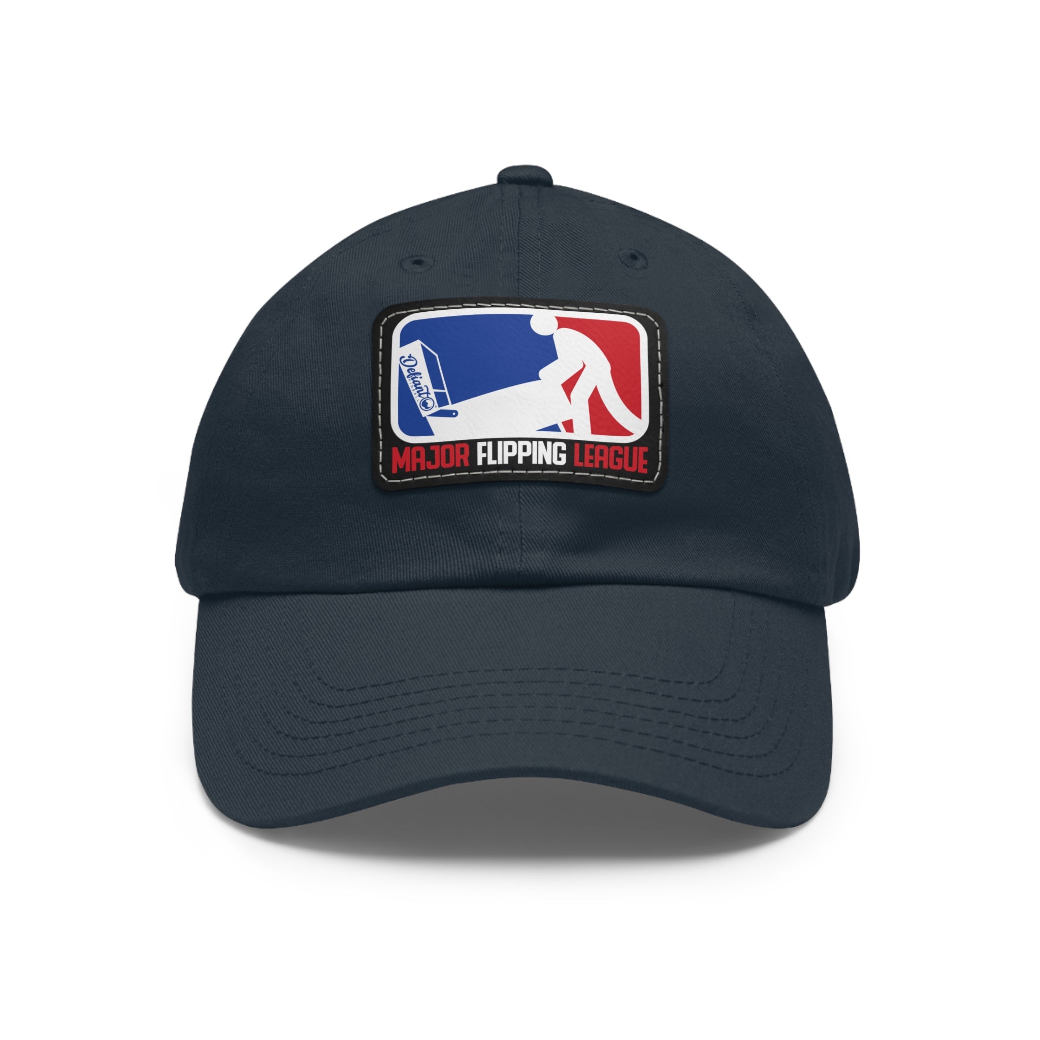 MAJOR FLIPPING LEAGUE - Dad Hat with Leather Patch (Rectangle)