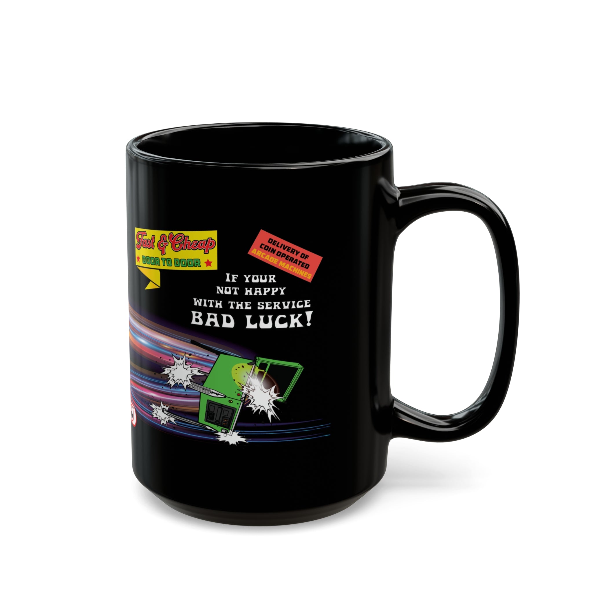Pinball Delivery No Guarantee - Black Mug (11oz, 15oz)