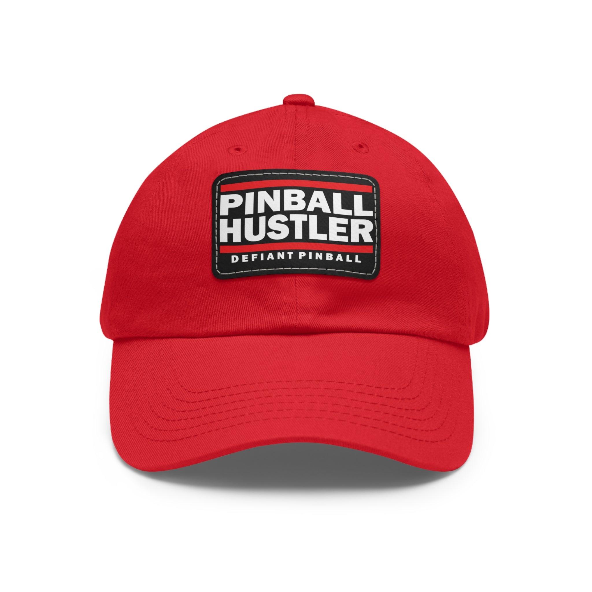 PINBALL HUSTLER - Dad Hat with Leather Patch (Rectangle)