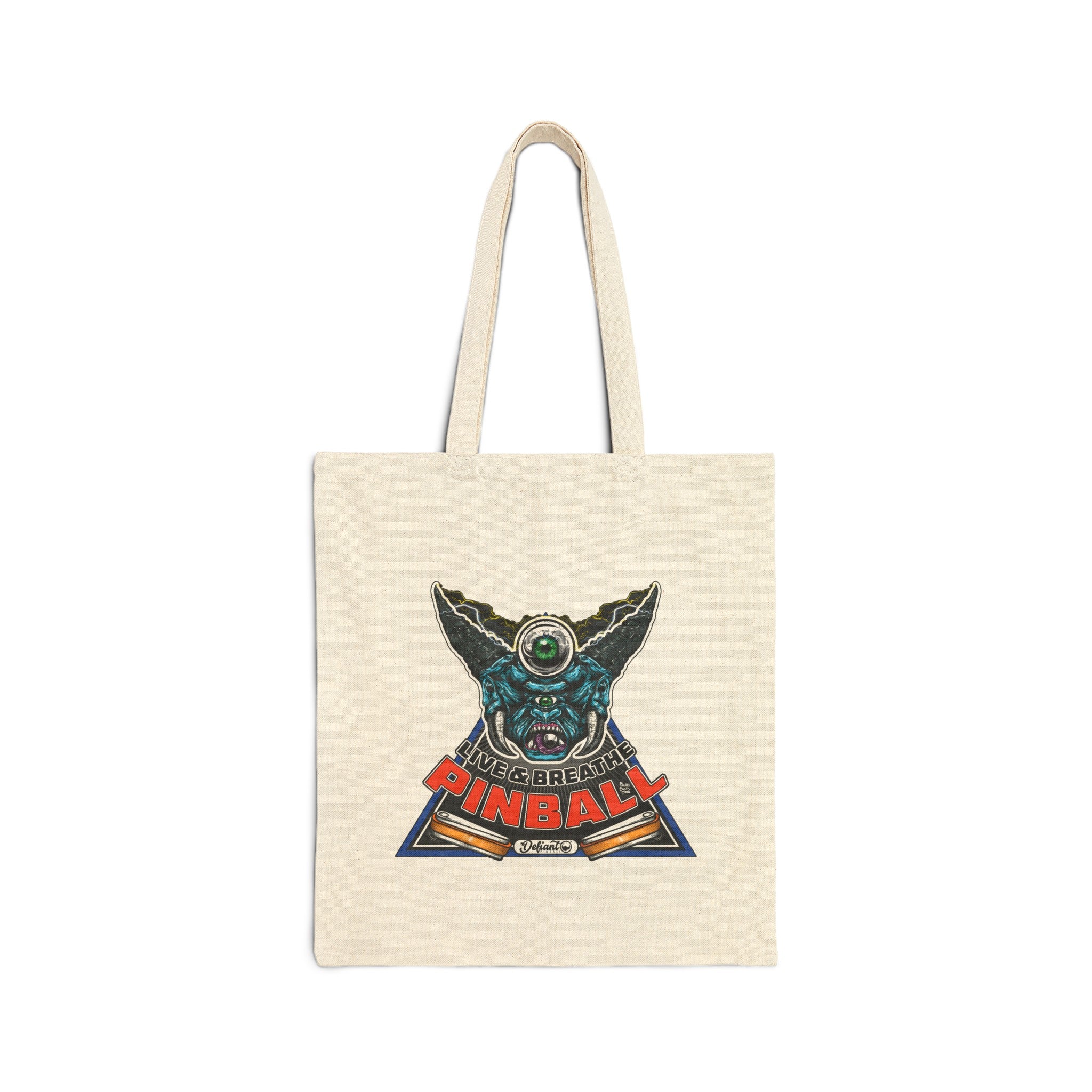 I LIVE AND BREATHE PINBALL - Cotton Canvas Tote Bag