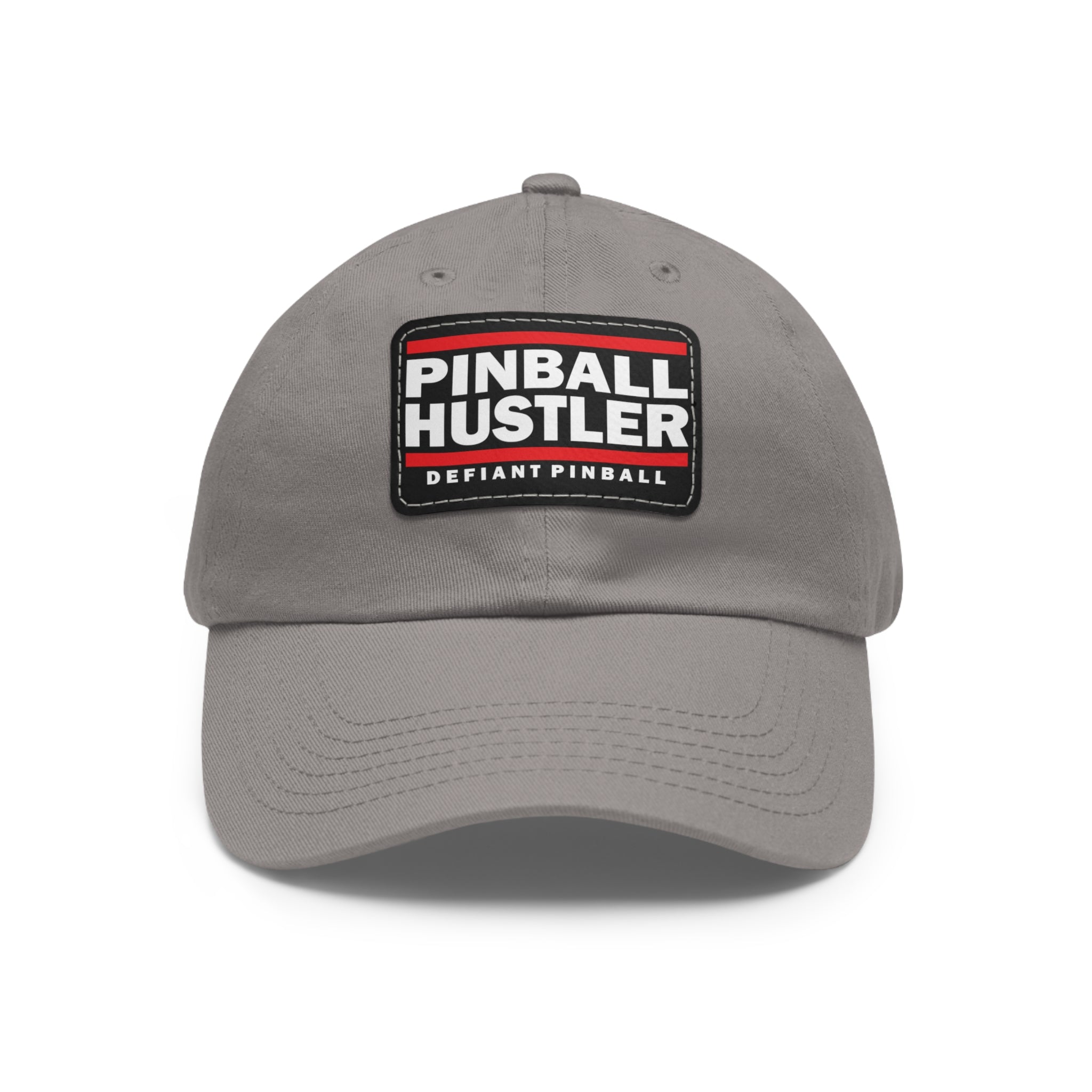 PINBALL HUSTLER - Dad Hat with Leather Patch (Rectangle)