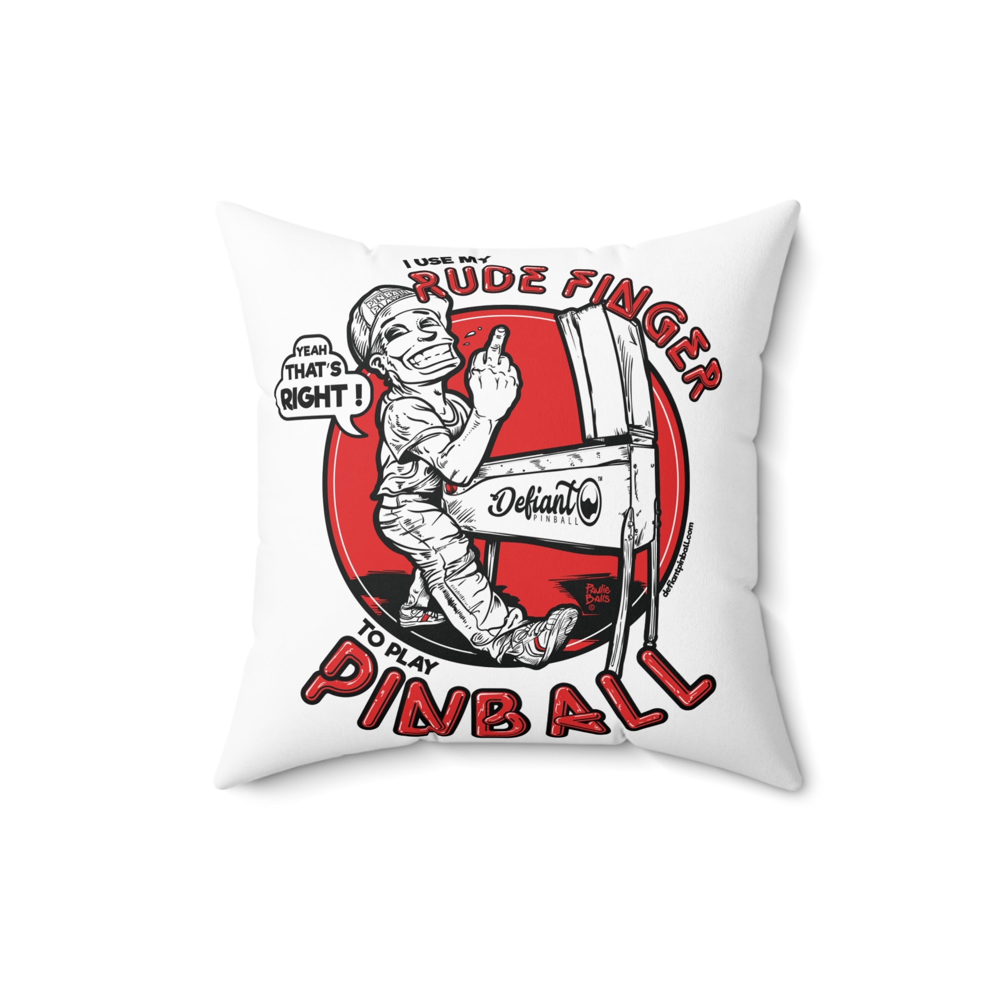 RUDE FINGER -  Spun Polyester Square Pillow