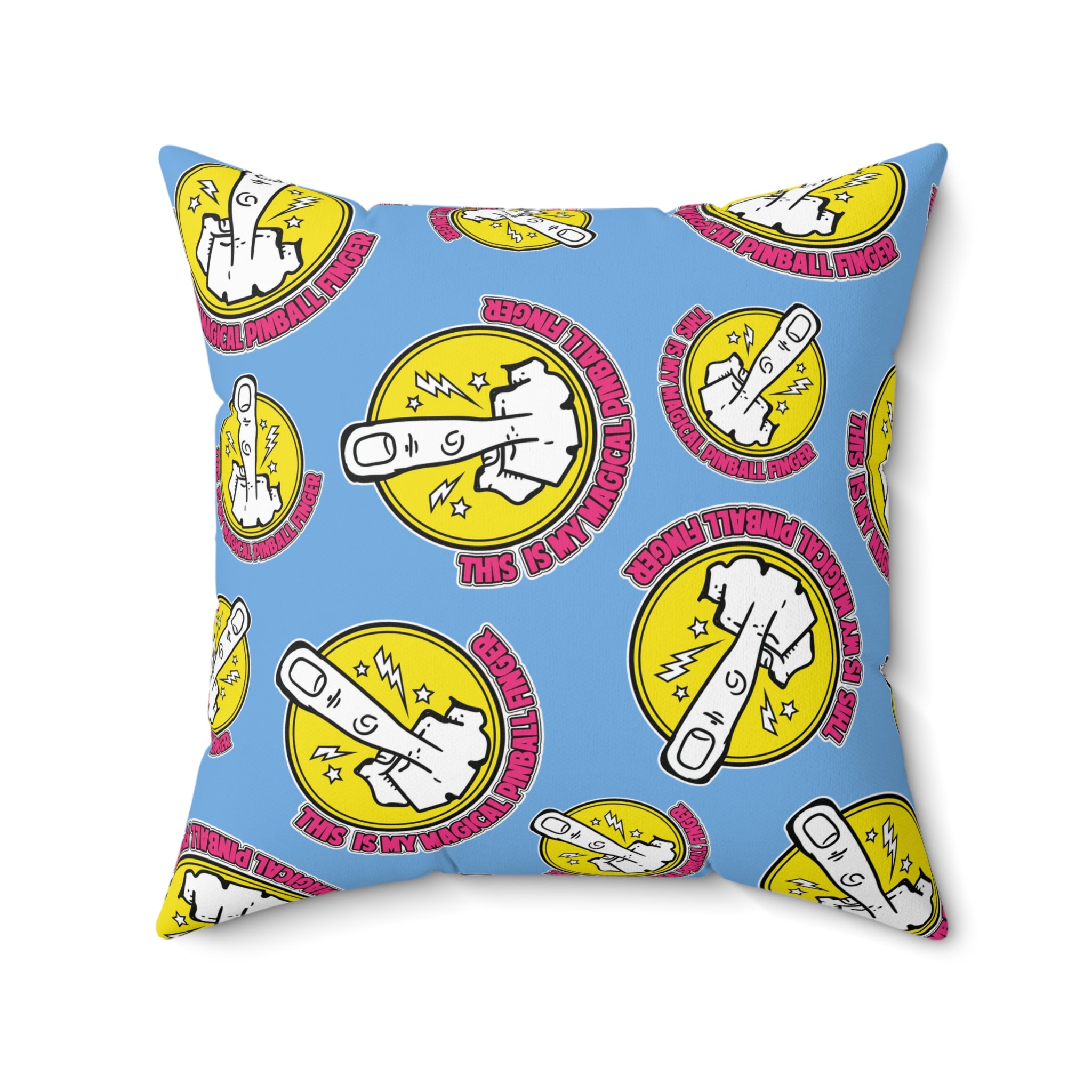 MAGICAL PINBALL FINGER - Spun Polyester Square Pillow