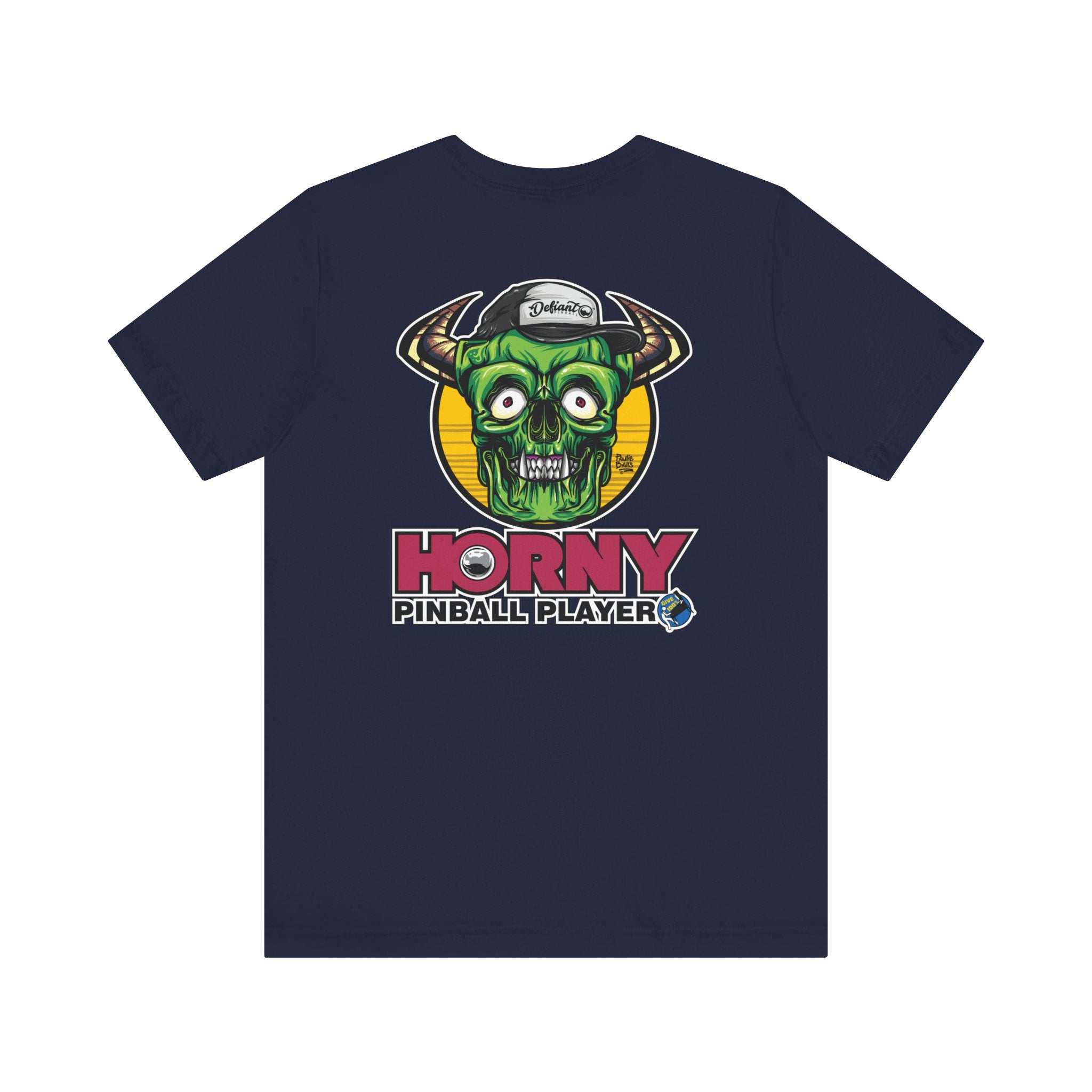 Horny Pinball Player - Front & Back Print  Unisex Jersey Short Sleeve Tee