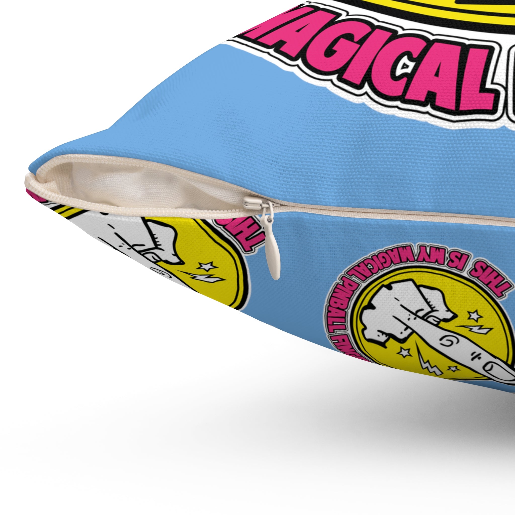MAGICAL PINBALL FINGER - Spun Polyester Square Pillow
