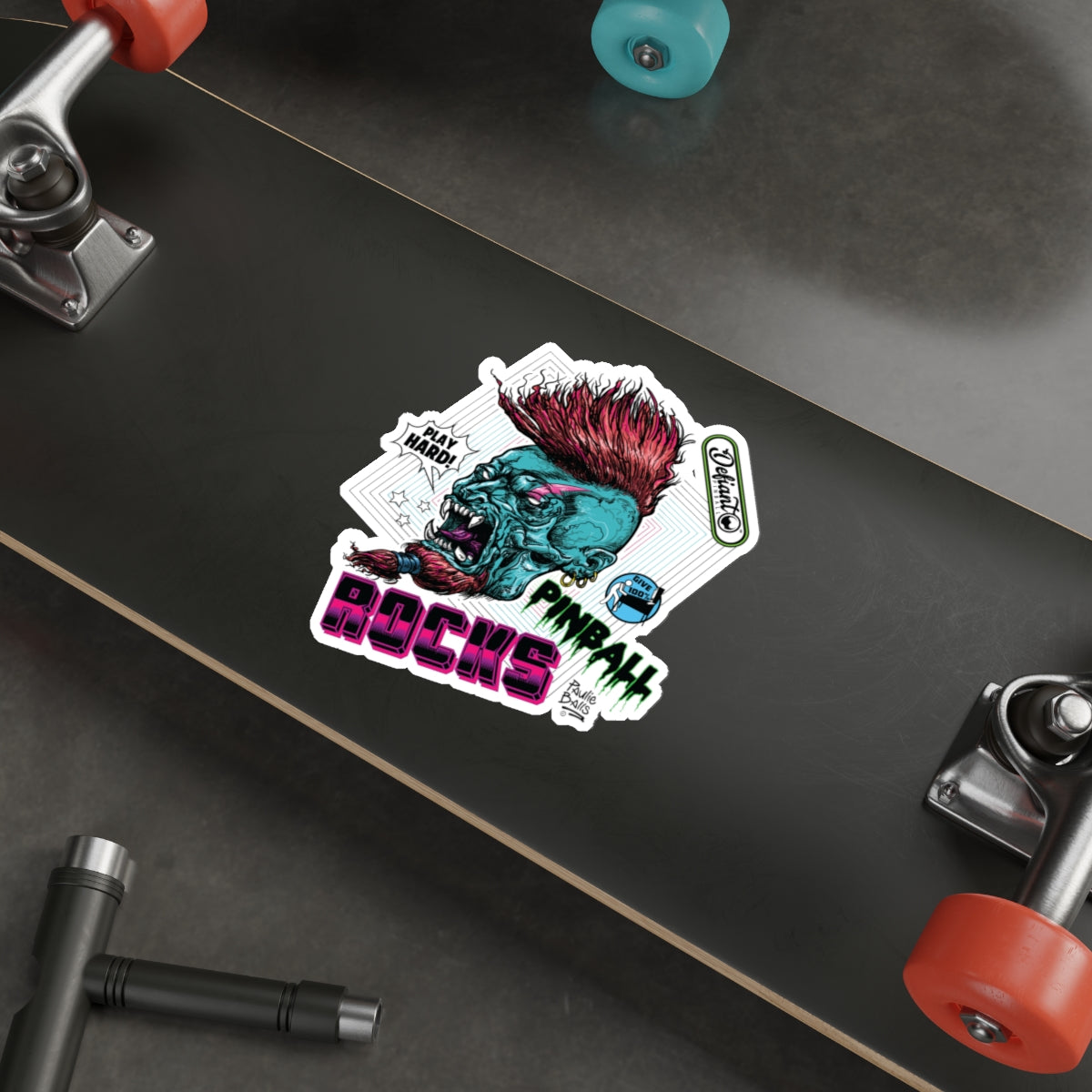 PINBALL ROCKS - (Demon Version) - Die-Cut Stickers