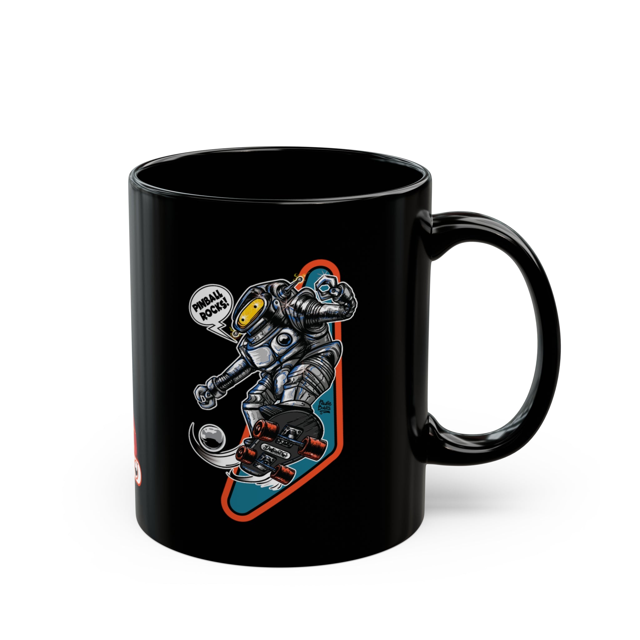 SK8 Pinball Robot - Black Mug (11oz, 15oz)