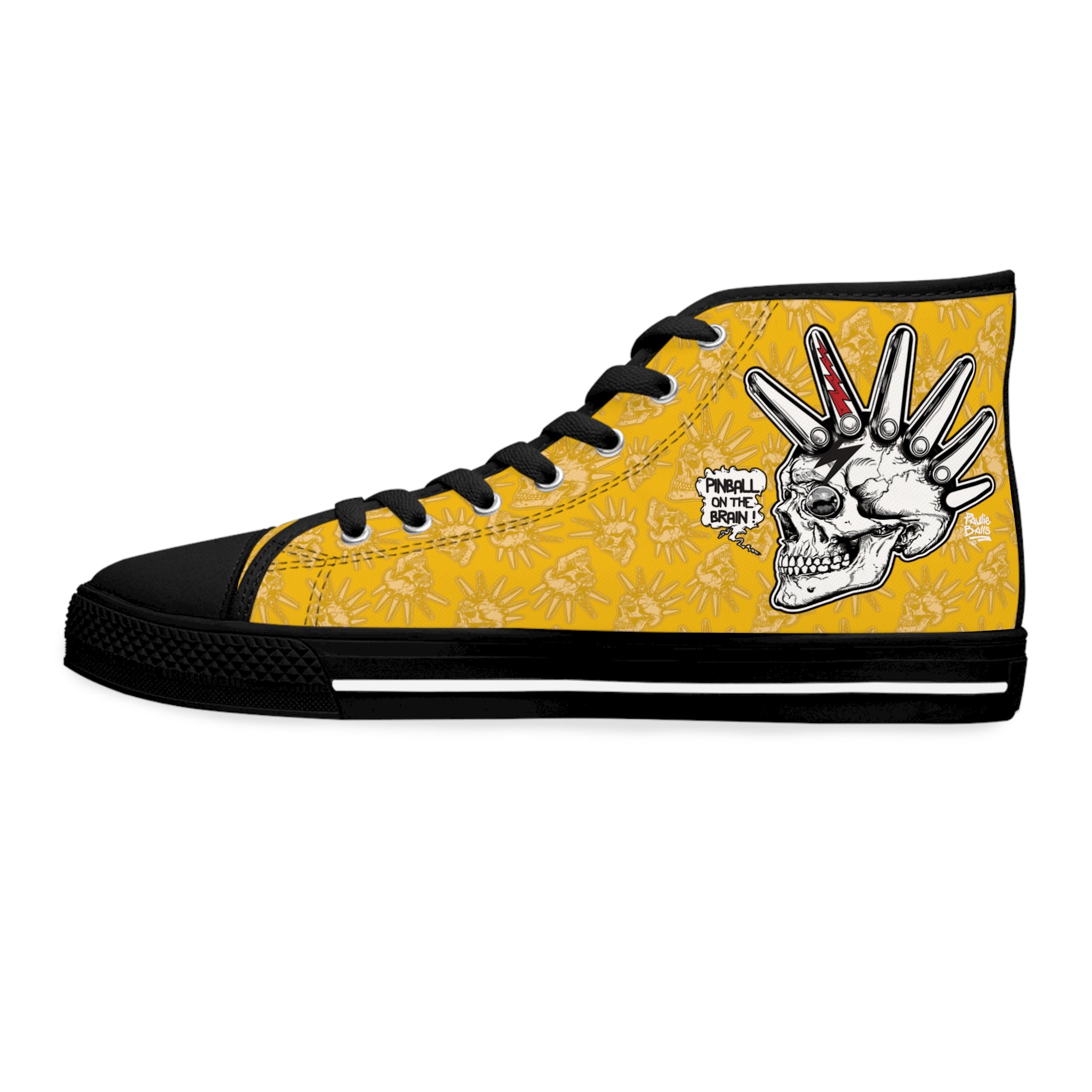 Flipper Head - Women's High Top Sneakers - Yellow