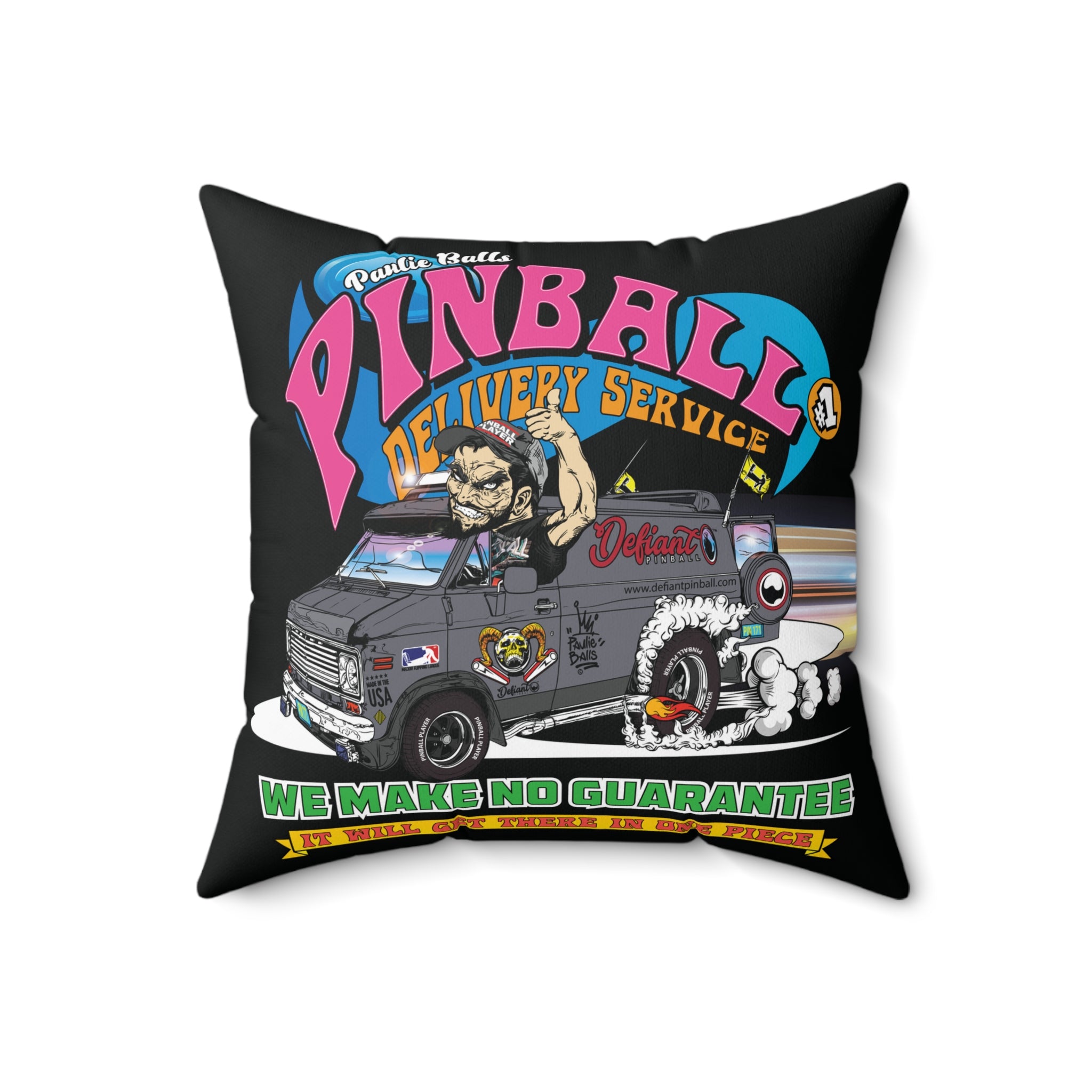 Pinball Delivery No Guarantee - Spun Polyester Square Pillow