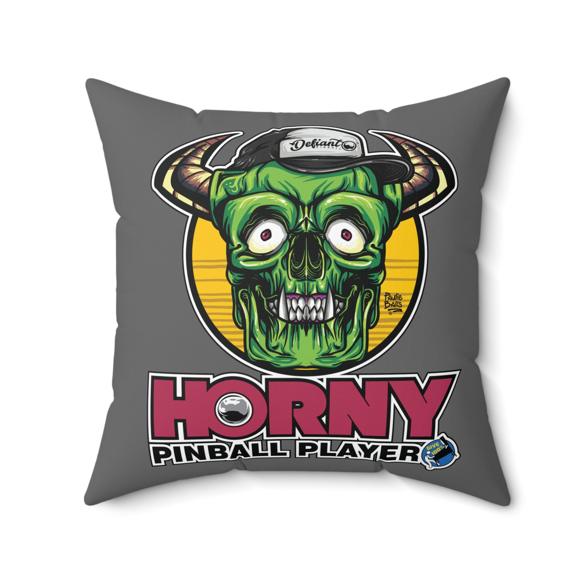Horny Pinball Player - Spun Polyester Square Pillow