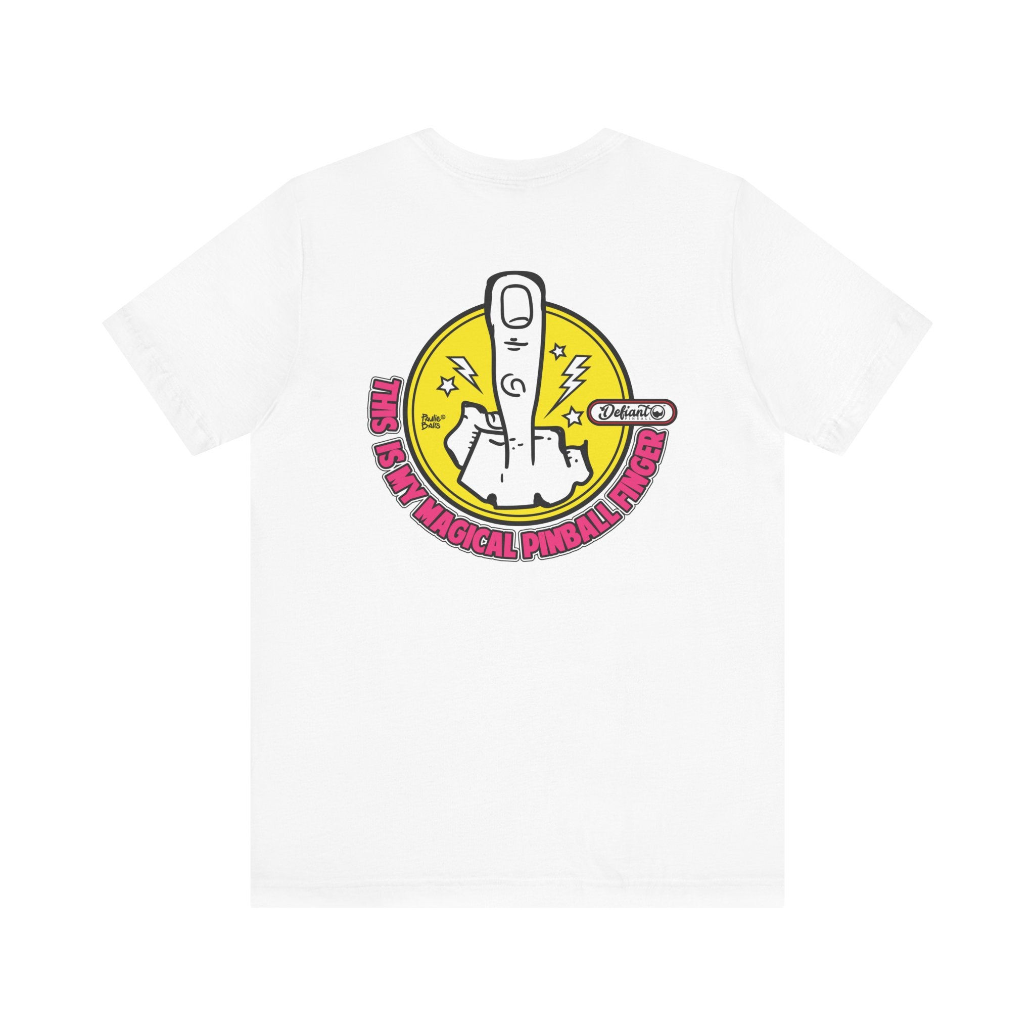 MAGICAL PINBALL FINGER - Front & Back Print  Unisex Jersey Short Sleeve Tee