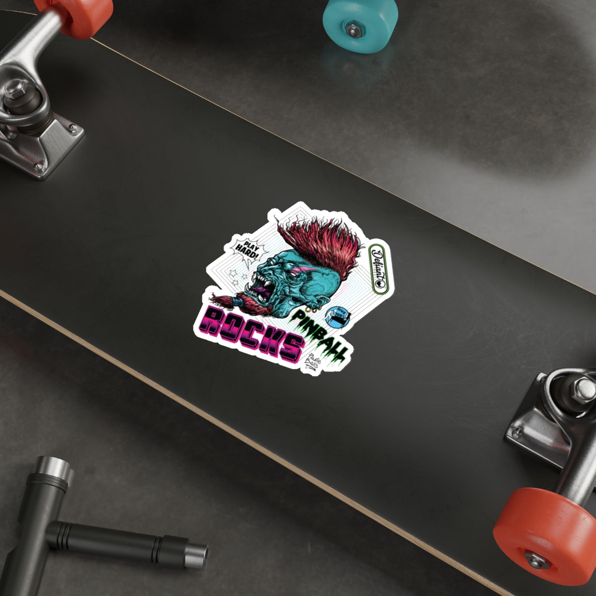 PINBALL ROCKS - (Demon Version) - Die-Cut Stickers