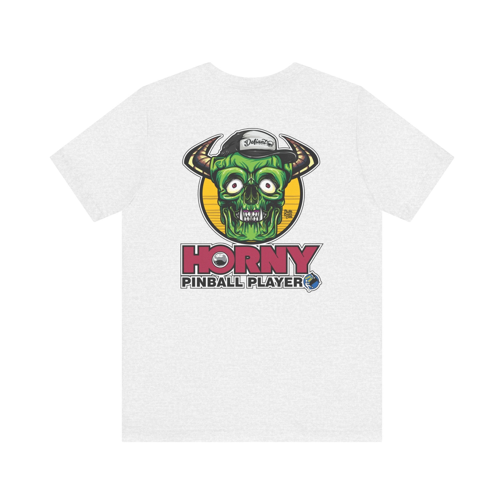 Horny Pinball Player - Front & Back Print  Unisex Jersey Short Sleeve Tee