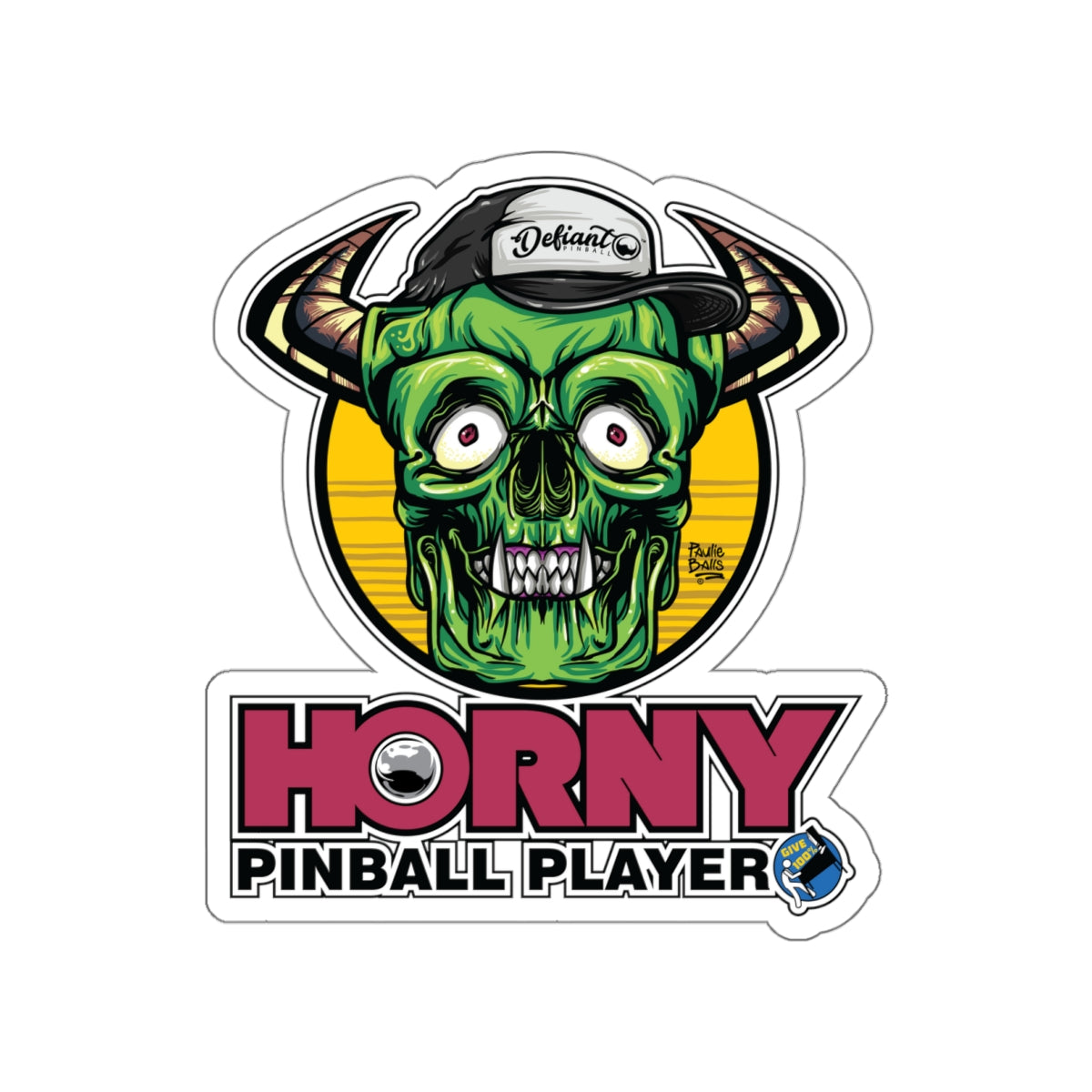 Horny Pinball Player - Die-Cut Stickers