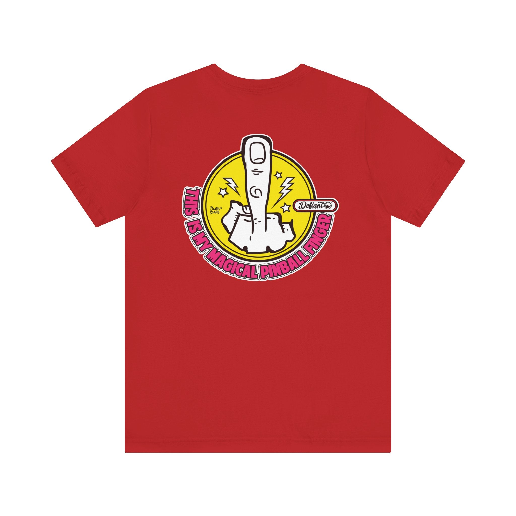MAGICAL PINBALL FINGER - Front & Back Print  Unisex Jersey Short Sleeve Tee