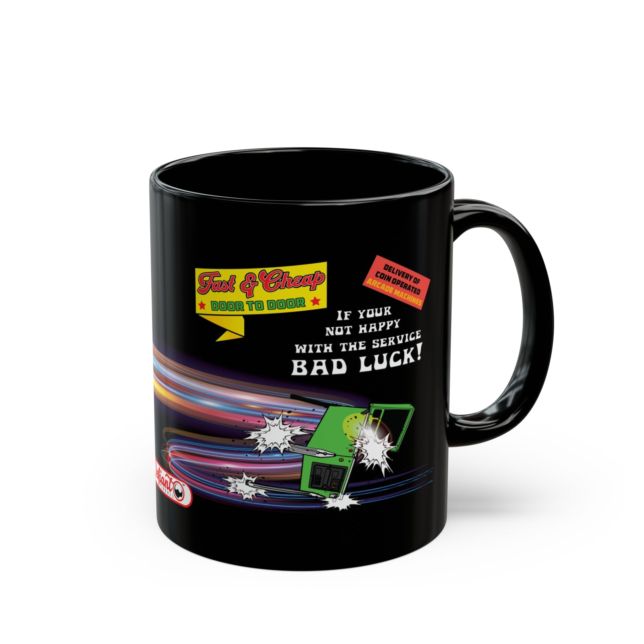 Pinball Delivery No Guarantee - Black Mug (11oz, 15oz)