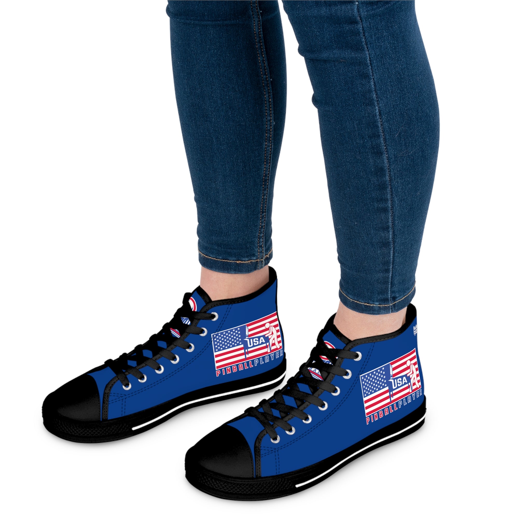 USA PINBALL PLAYER - Women's High Top Sneakers
