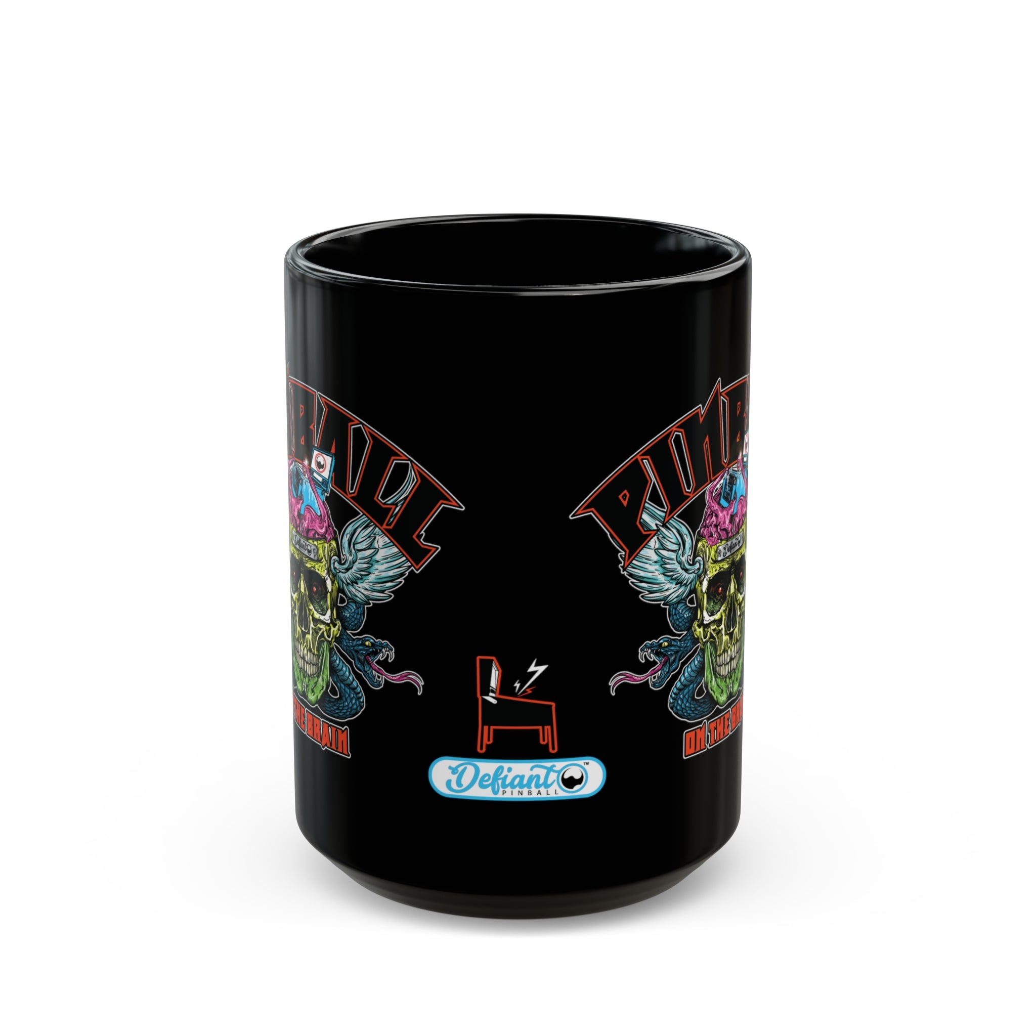 PINBALL ON THE BRAIN - Black Mug (11oz, 15oz)