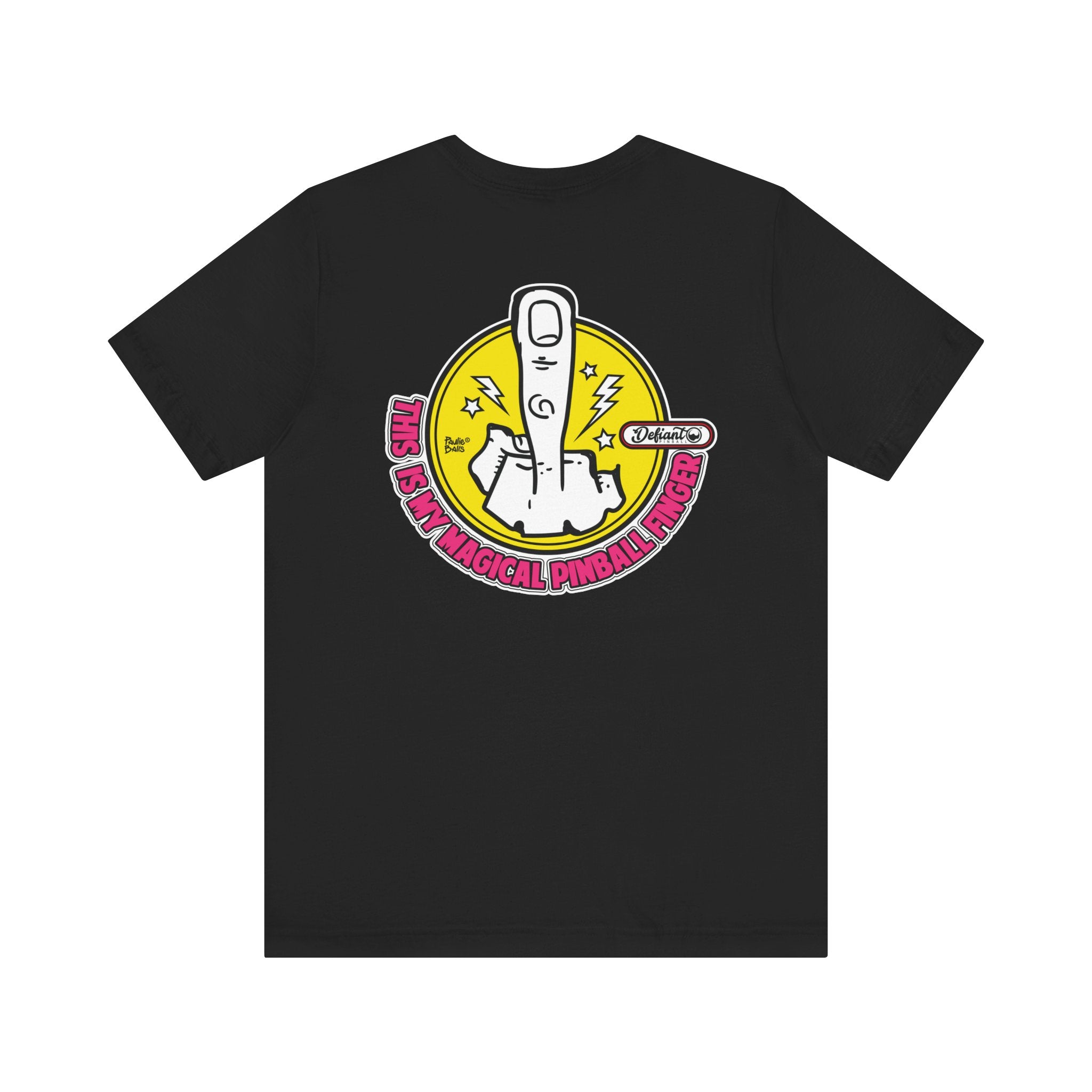 MAGICAL PINBALL FINGER - Front & Back Print  Unisex Jersey Short Sleeve Tee