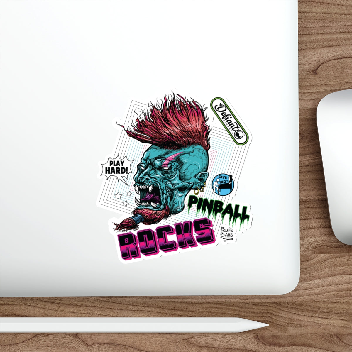 PINBALL ROCKS - (Demon Version) - Die-Cut Stickers