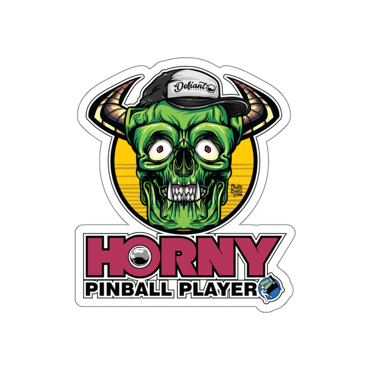 Horny Pinball Player - Die-Cut Stickers