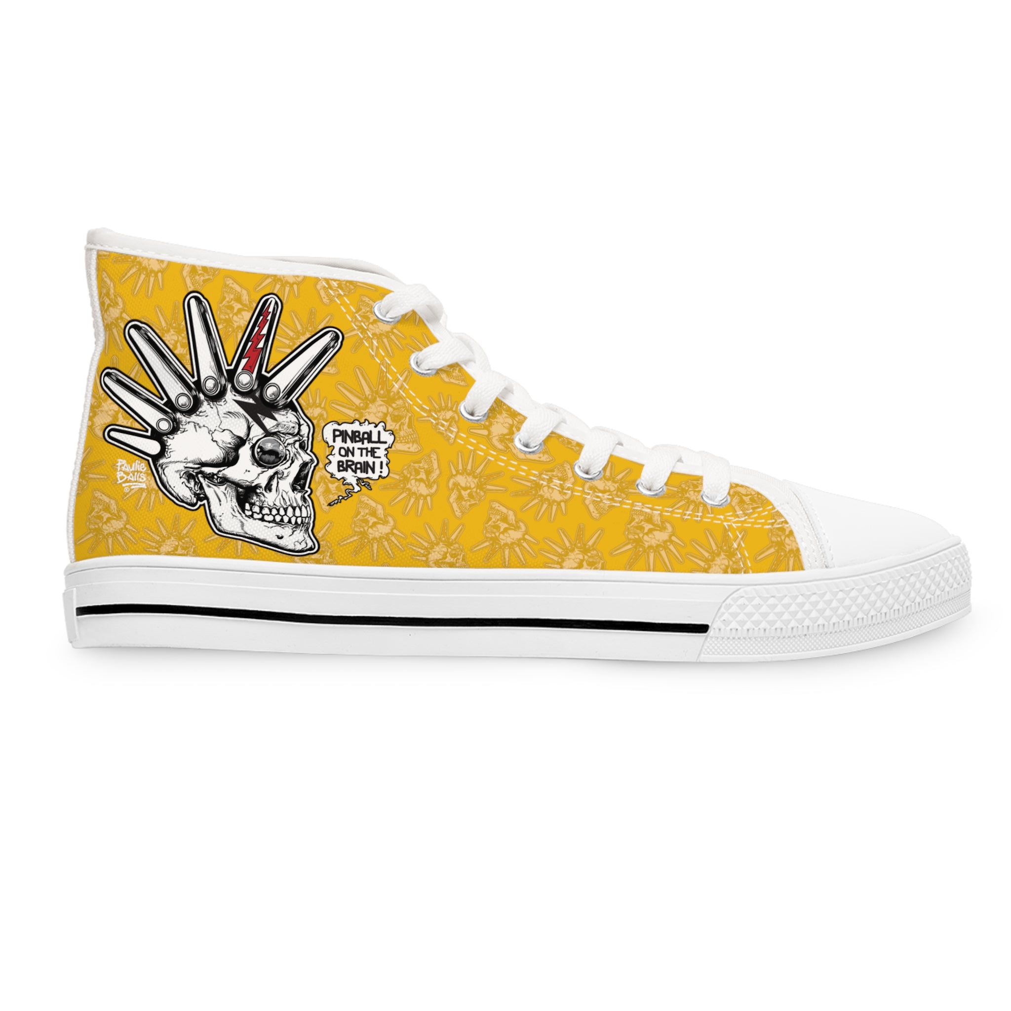 Flipper Head - Women's High Top Sneakers - Yellow