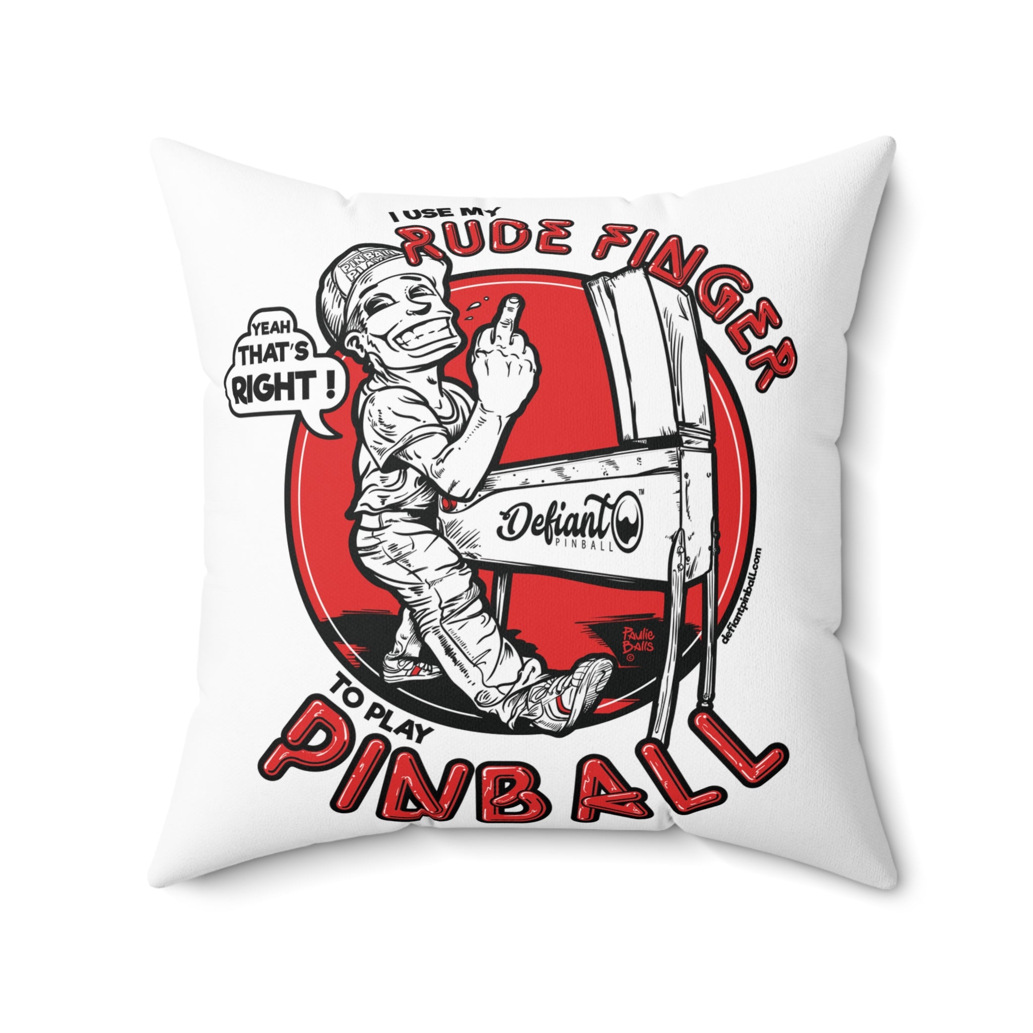 RUDE FINGER -  Spun Polyester Square Pillow