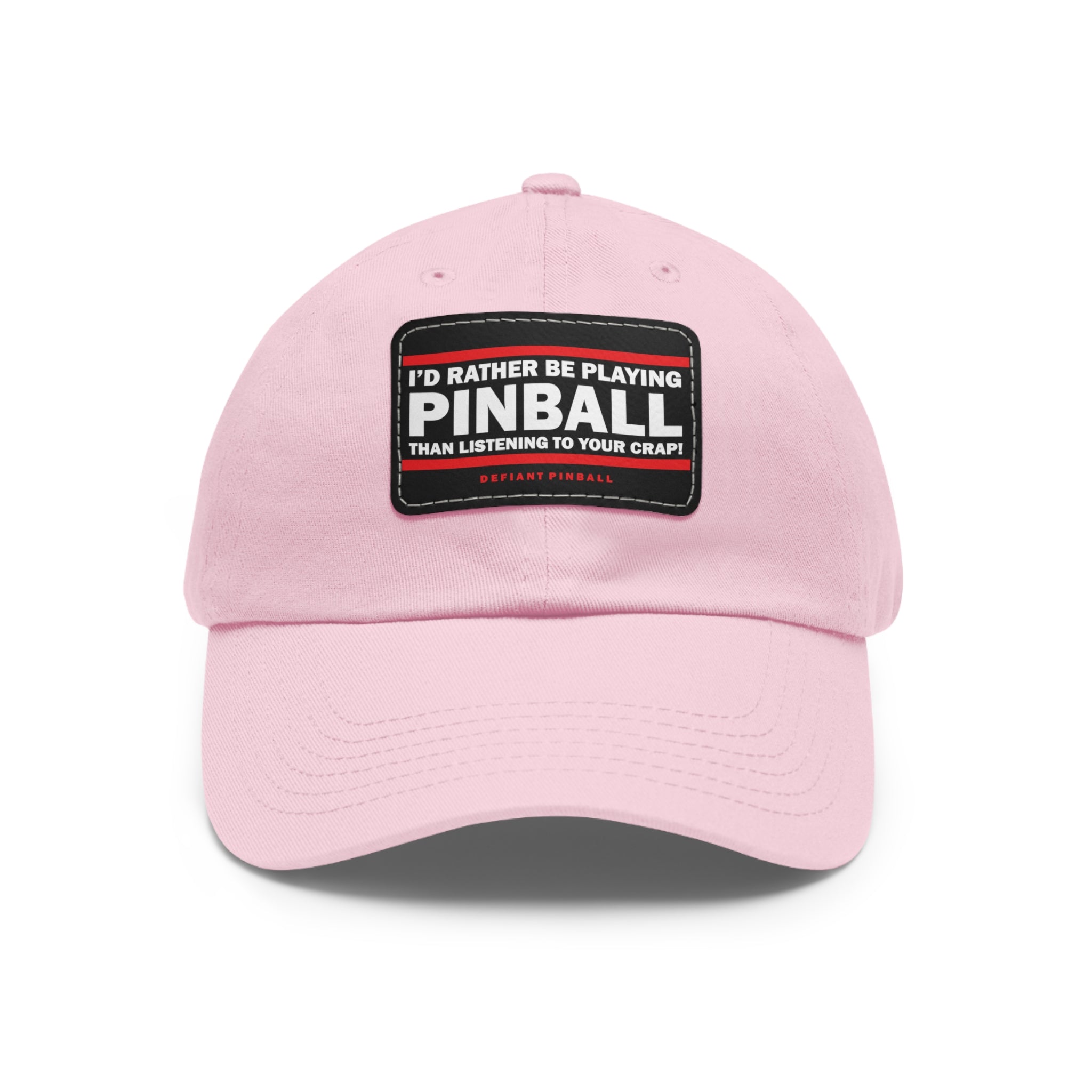 I'D RATHER BE PLAYING - Dad Hat with Leather Patch (Rectangle)