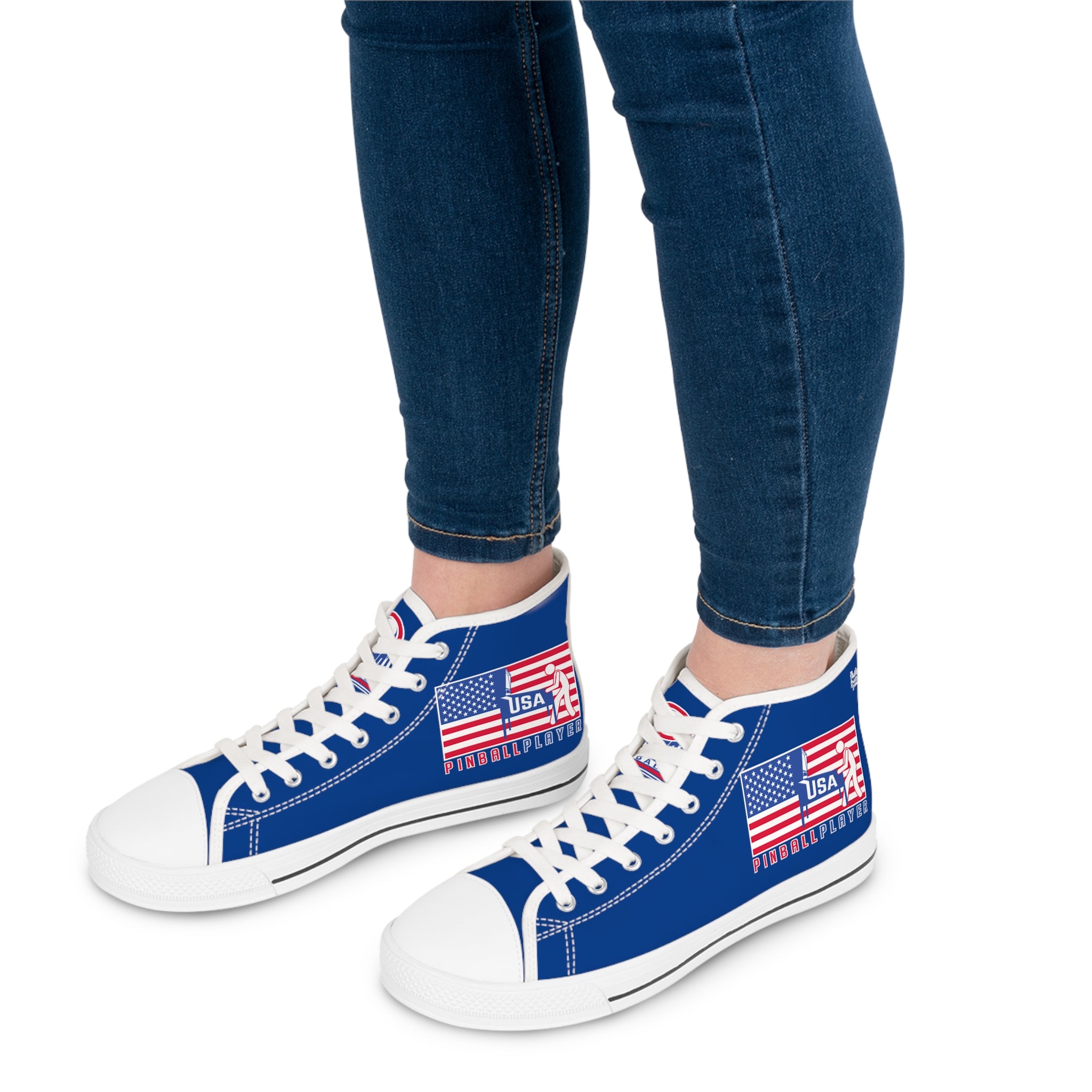 USA PINBALL PLAYER - Women's High Top Sneakers